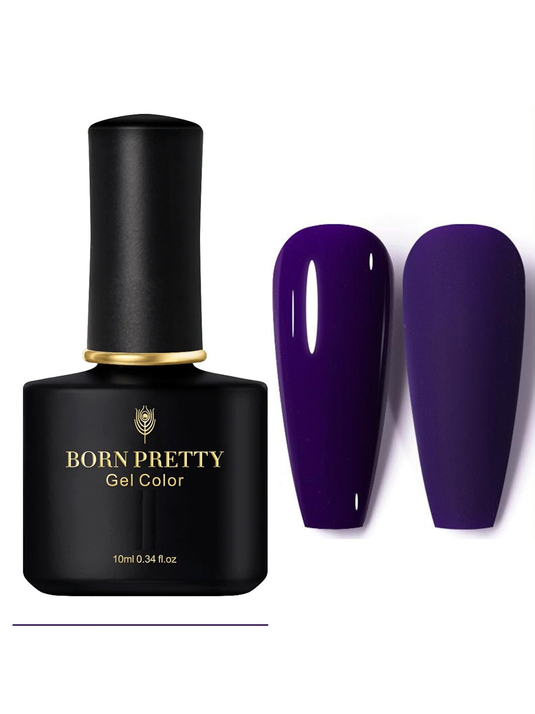 

BORN PRETTY Black Spar Series Glossy UV LED Color Gel Nail Polish 10 ml - BP62, Purple