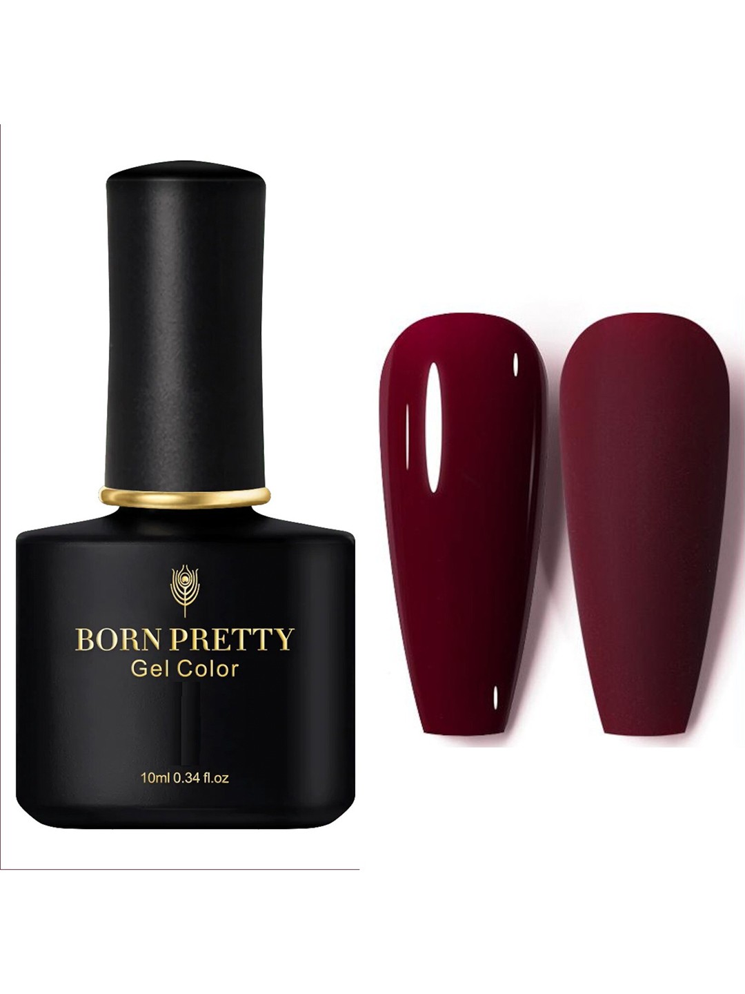 

BORN PRETTY Black Spar Series Glossy UV LED Color Gel Nail Polish 10 ml - BP61, Maroon