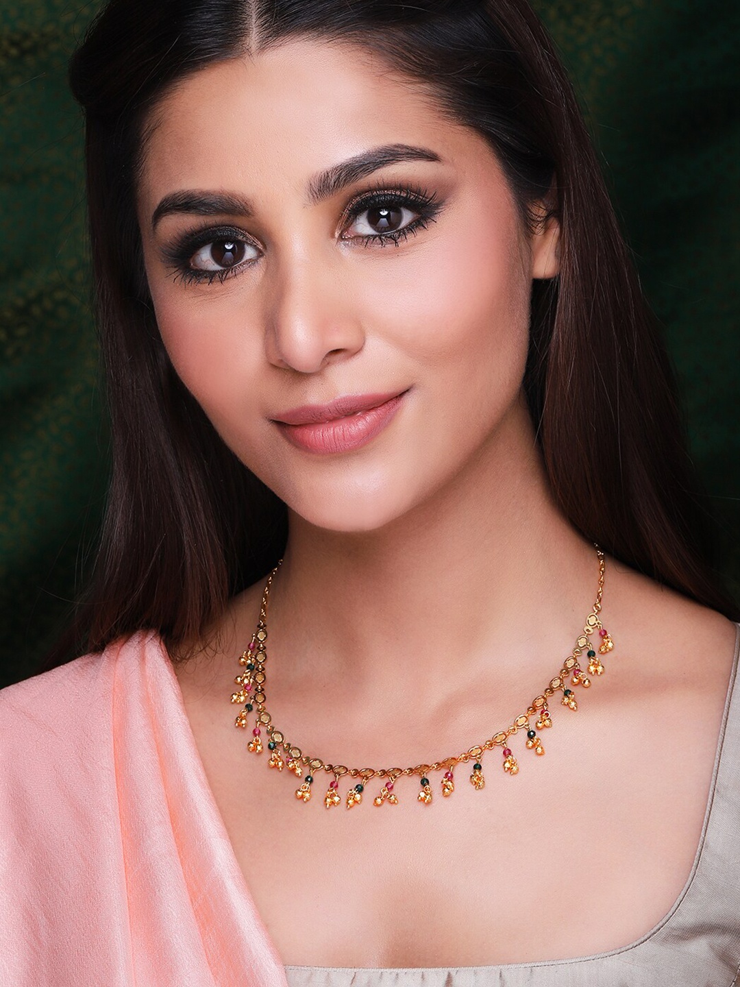 

Rubans Women Gold-Toned & Pink Gold-Plated Necklace