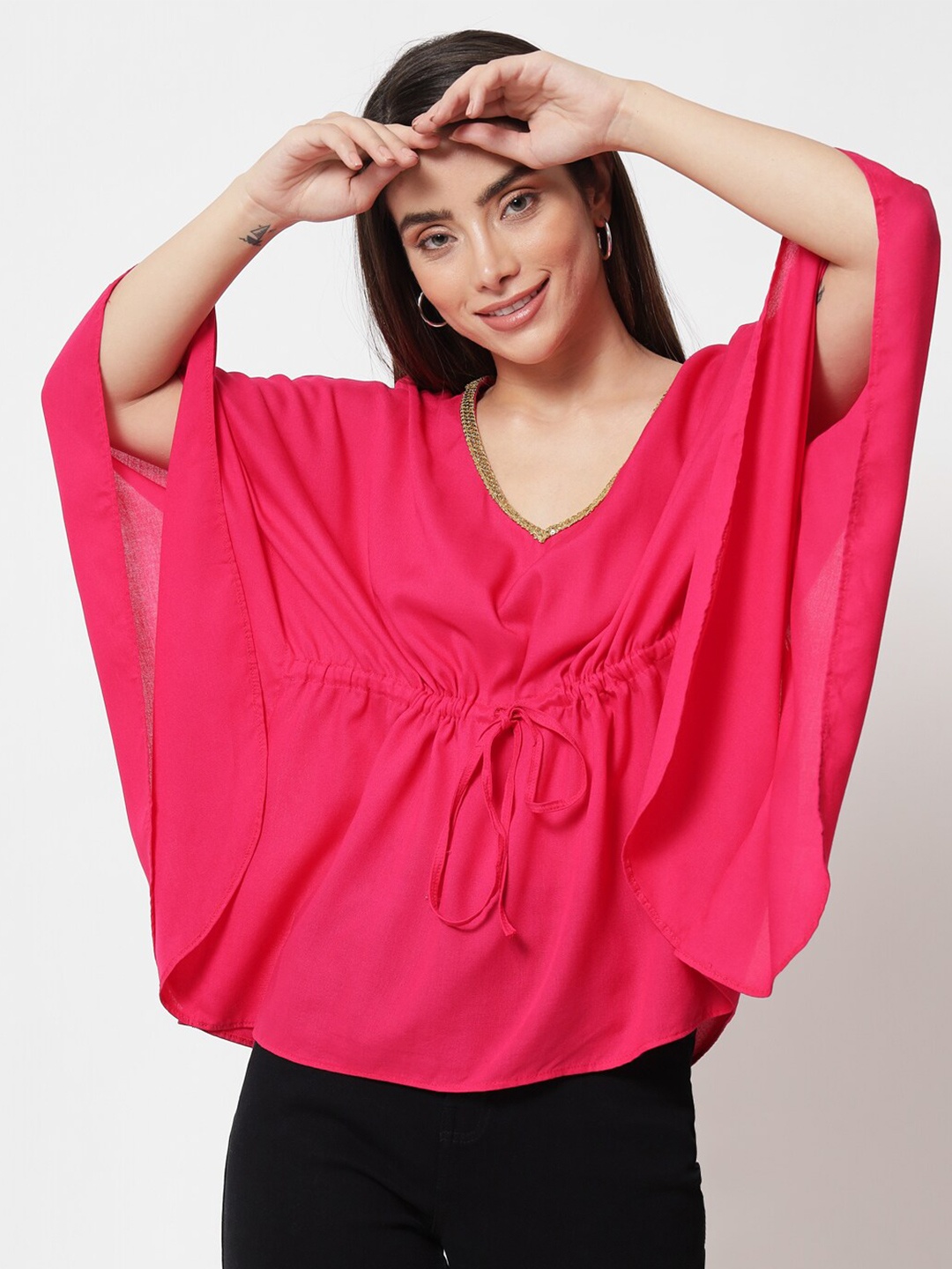 

9rasa Women Fuchsia Kaftan Top