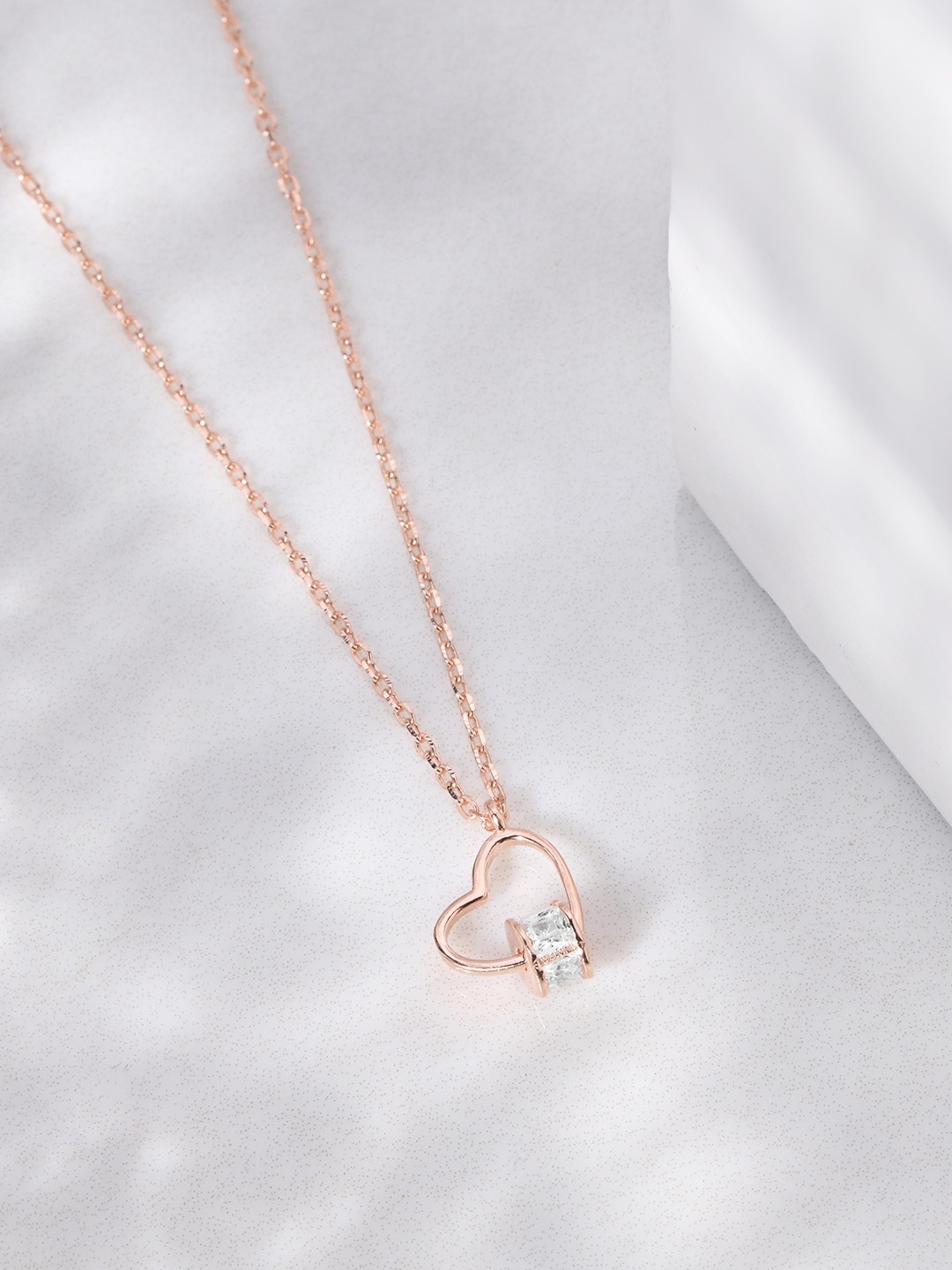 

Zavya 925 Sterling Silver Rose Gold-Toned Rhodium-Plated Necklace