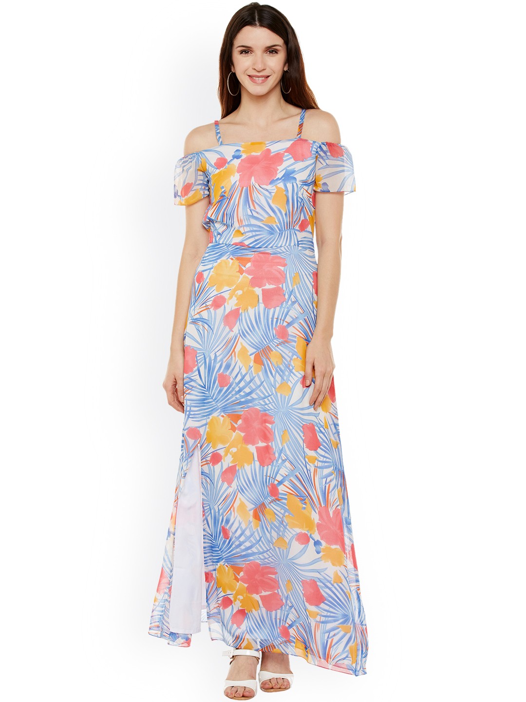 

Athena Blue & White Printed Maxi Dress