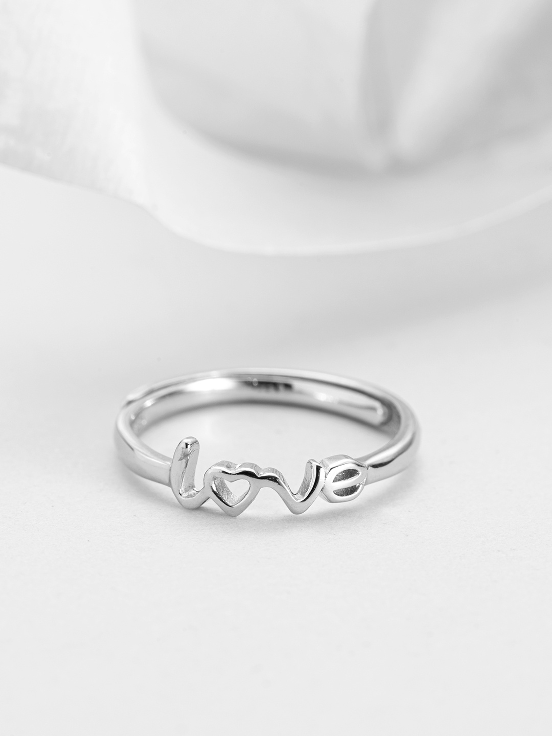 

Zavya Women 925 Sterling Silver-Toned Rhodium-Plated Ring