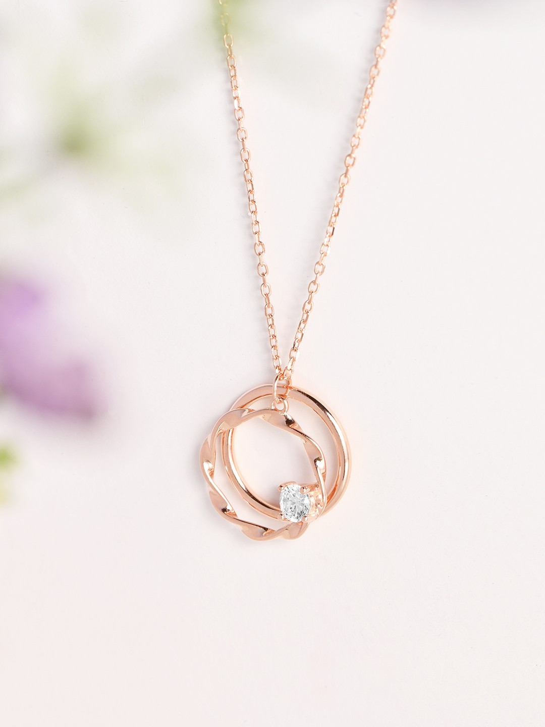 

Zavya 925 Sterling Silver Rose Gold-Toned Rhodium-Plated Necklace