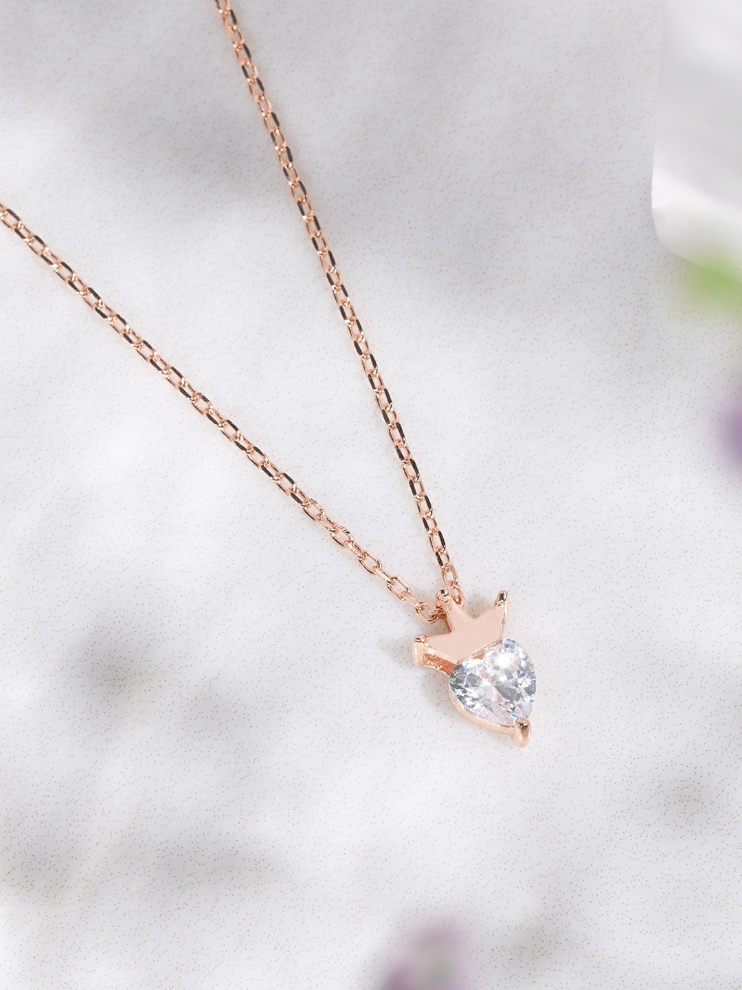

Zavya 925 Sterling Silver Rose Gold-Toned Rhodium-Plated Necklace