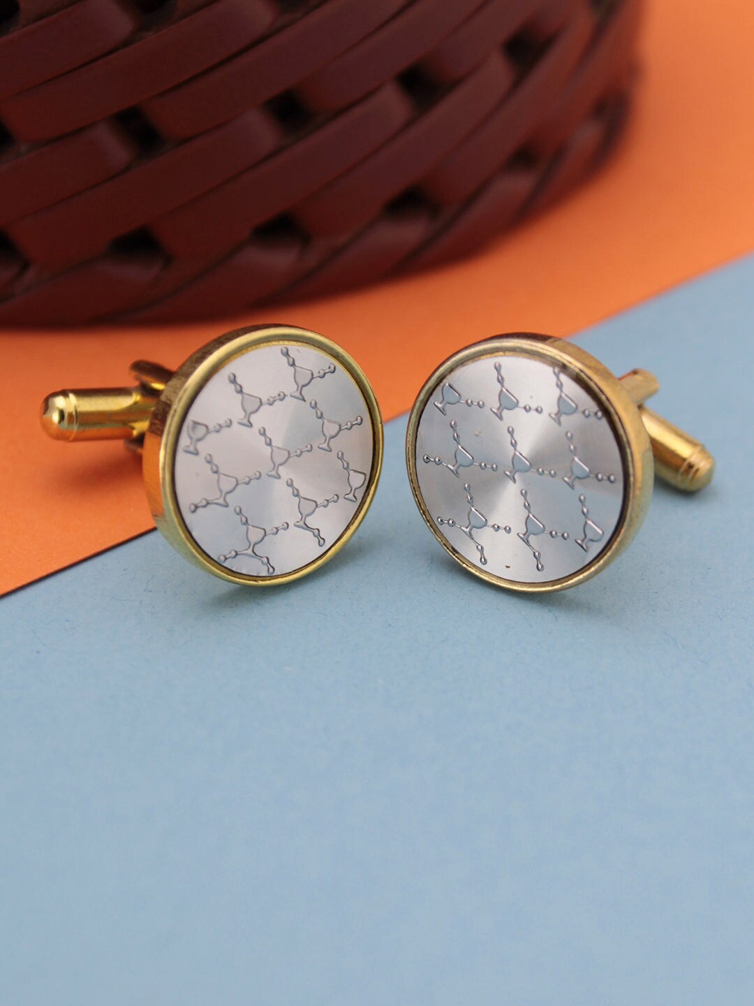 

Kavove Silver & Gold-Toned Cufflink