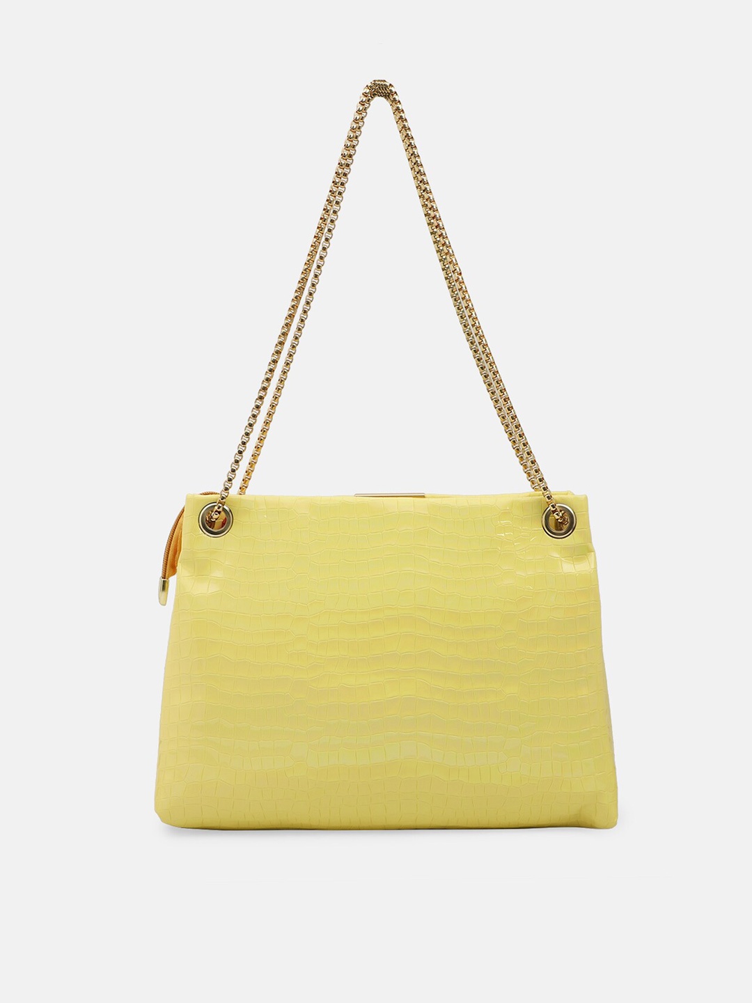 

Bagsy Malone Yellow PU Shopper Sling Bag with Quilted
