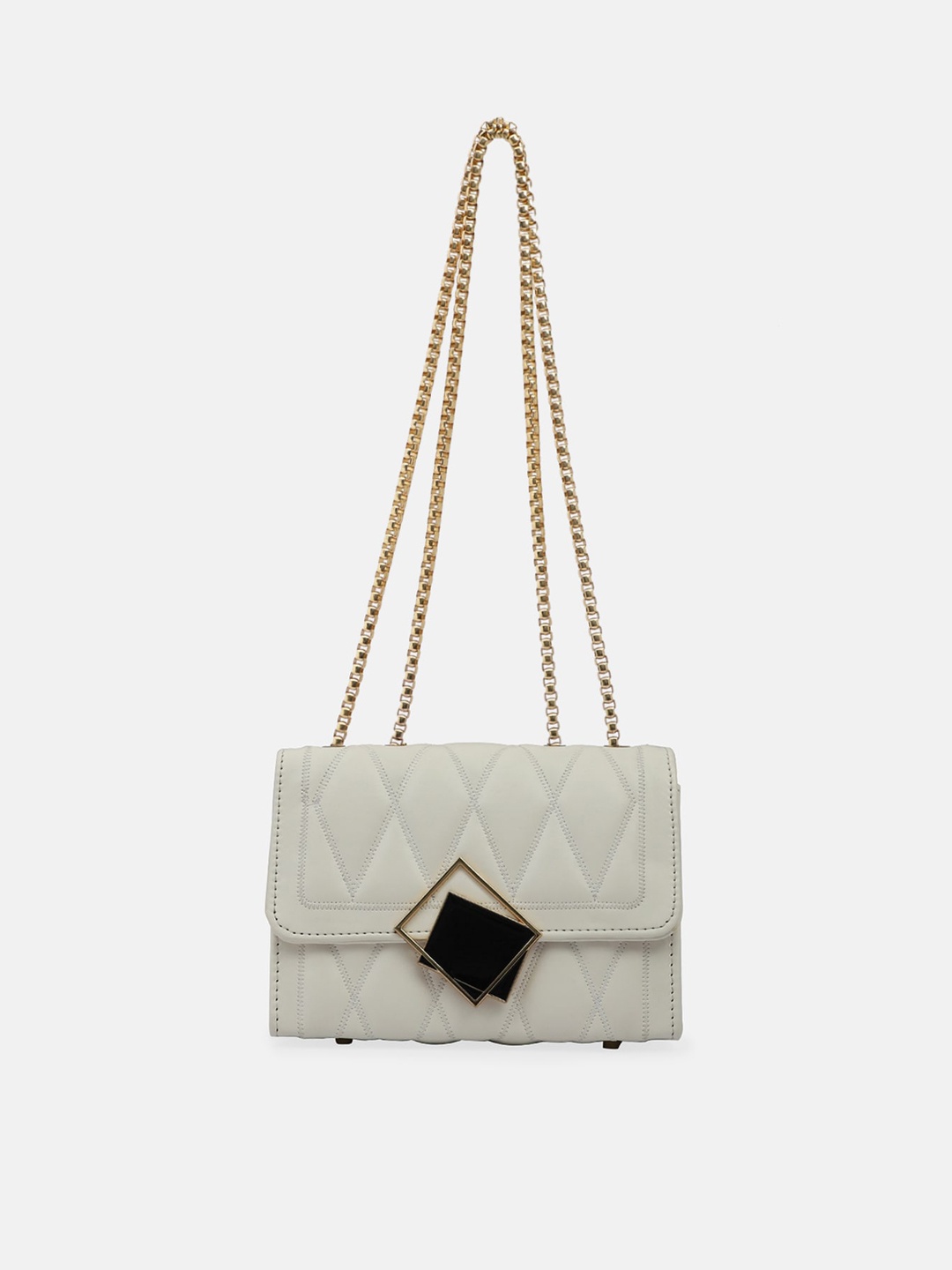 

Bagsy Malone White PU Structured Sling Bag