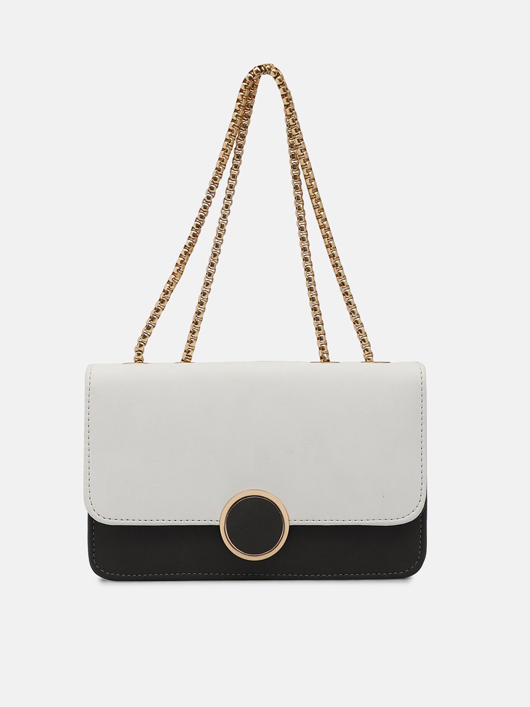 

Bagsy Malone White Colourblocked PU Structured Sling Bag