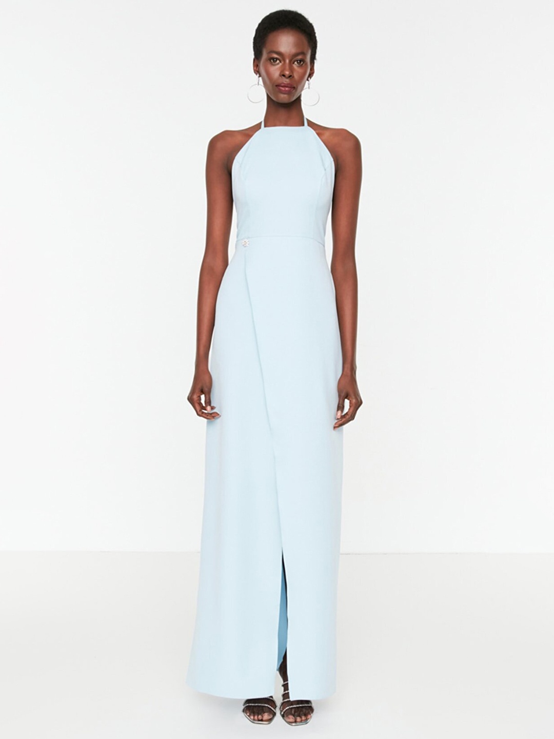 

Trendyol Women Blue Halter Neck Dress