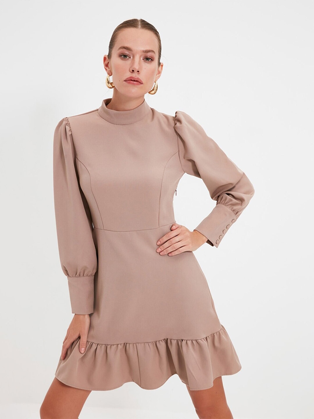 

Trendyol Brown A-Line Dress, Taupe