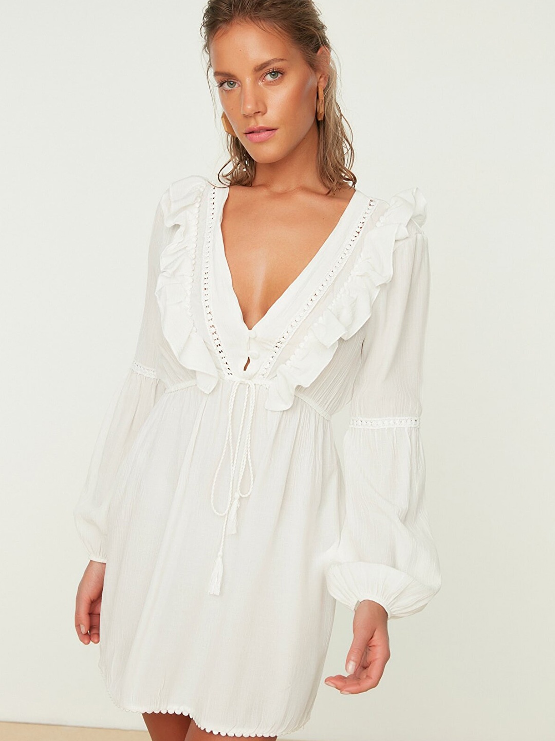 

Trendyol Women White A-Line Dress