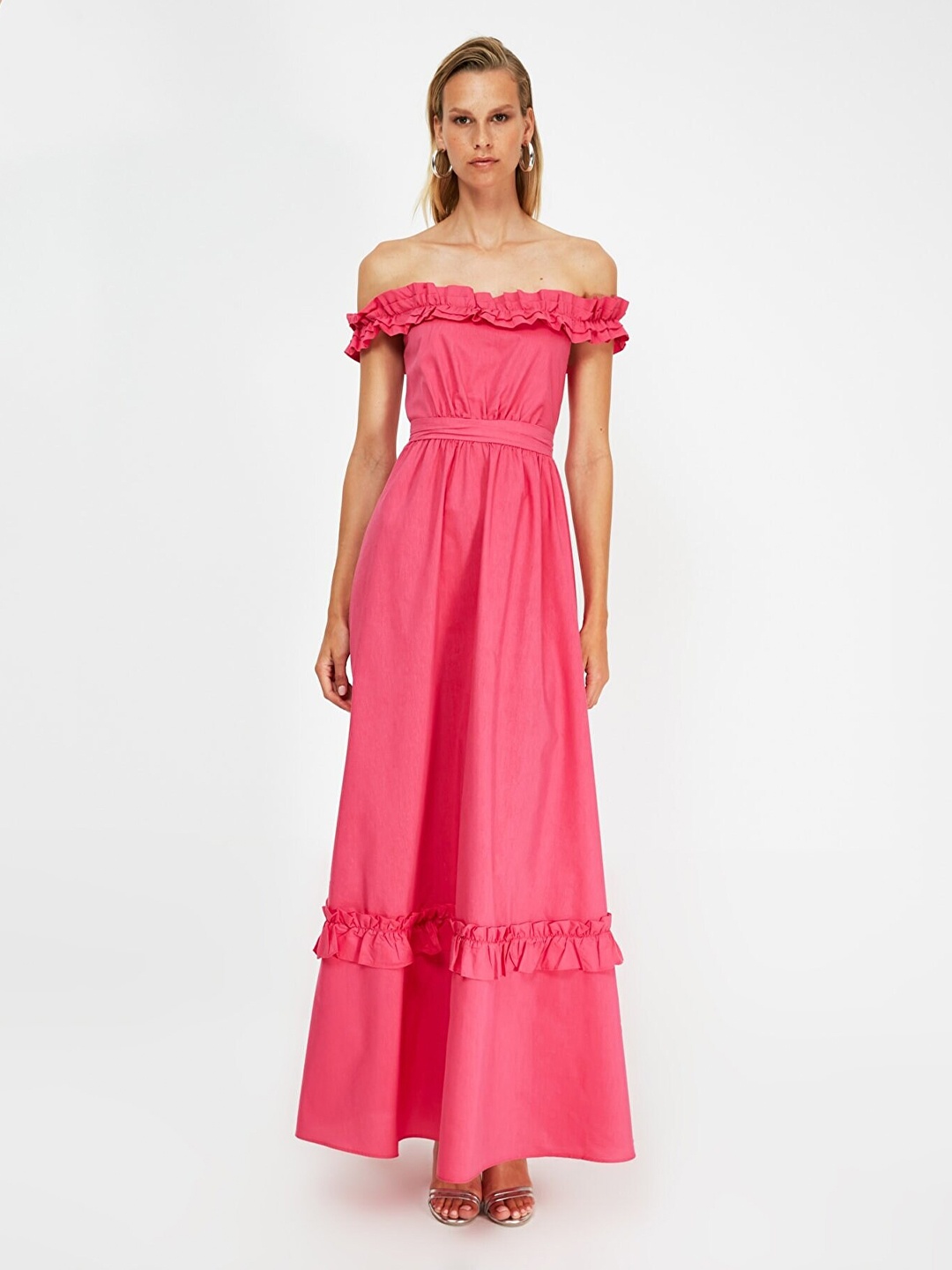 

Trendyol Fuchsia Off-Shoulder Maxi Dress