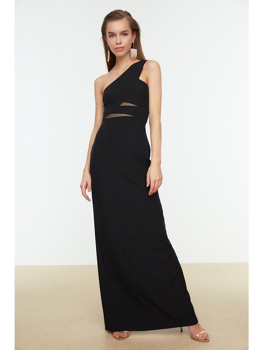 

Trendyol Women Black One Shoulder Maxi Dress
