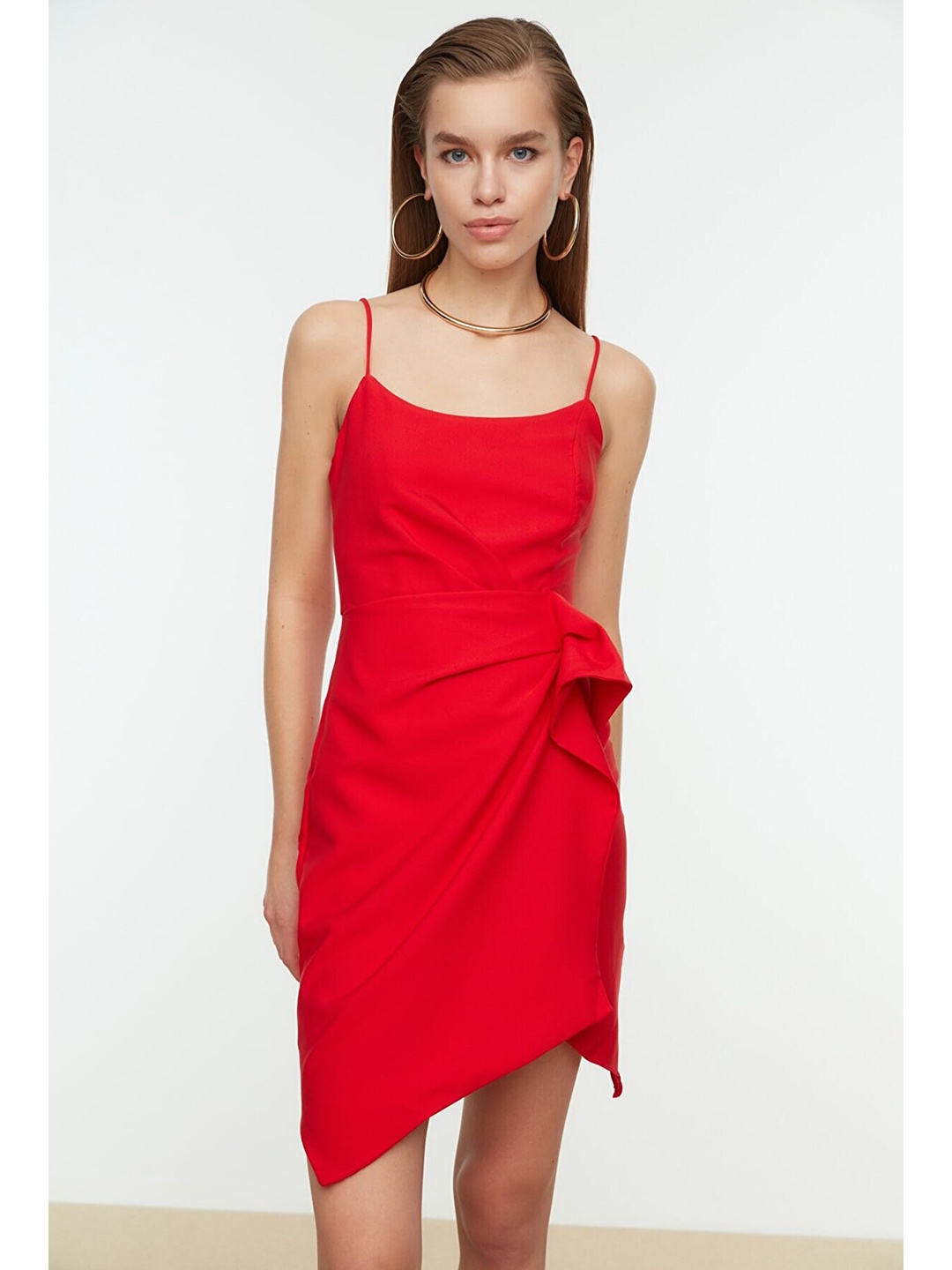 

Trendyol Women Red Solid Sheath Dress