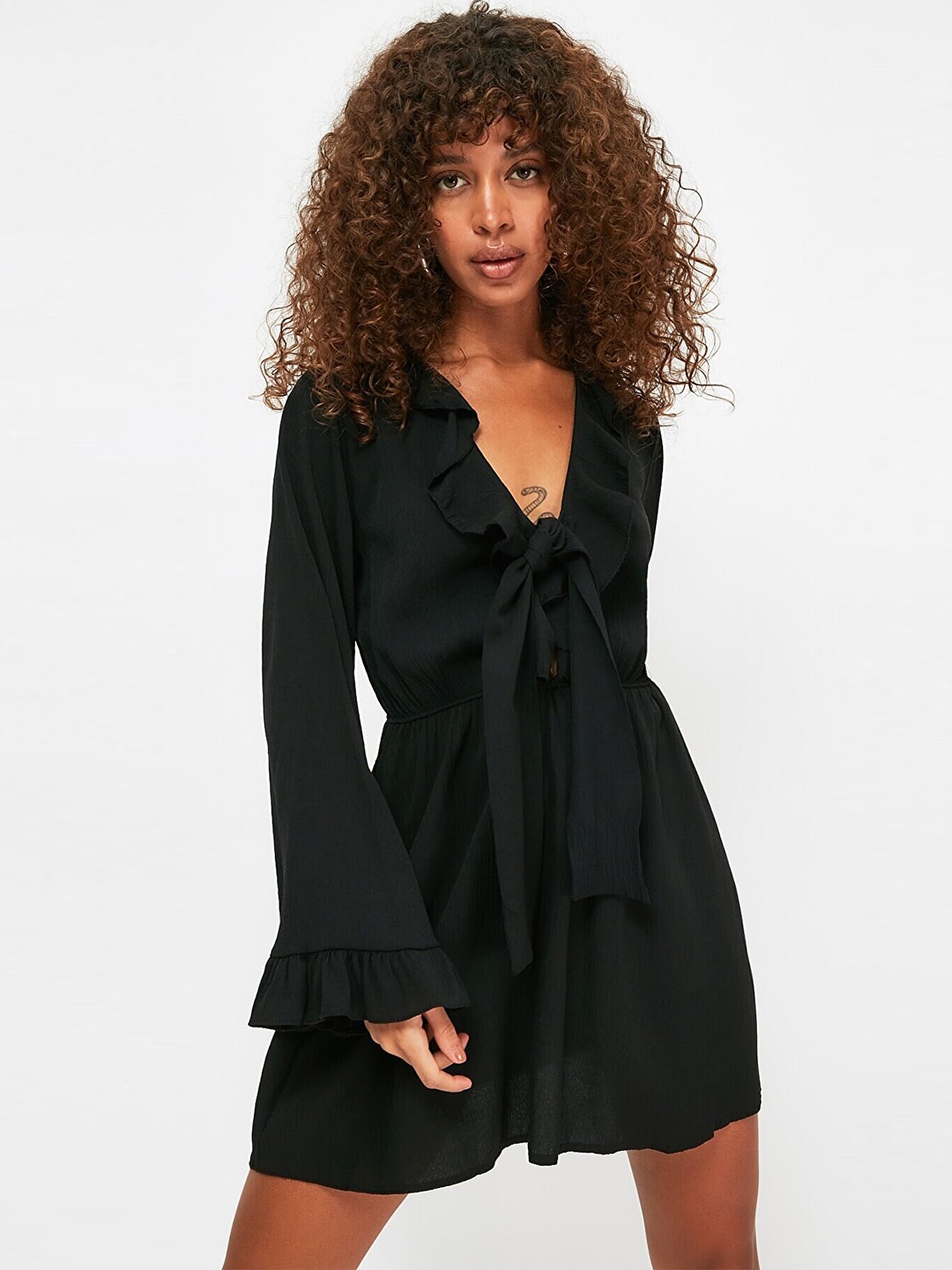 

Trendyol Women Black Solid Mini Dress