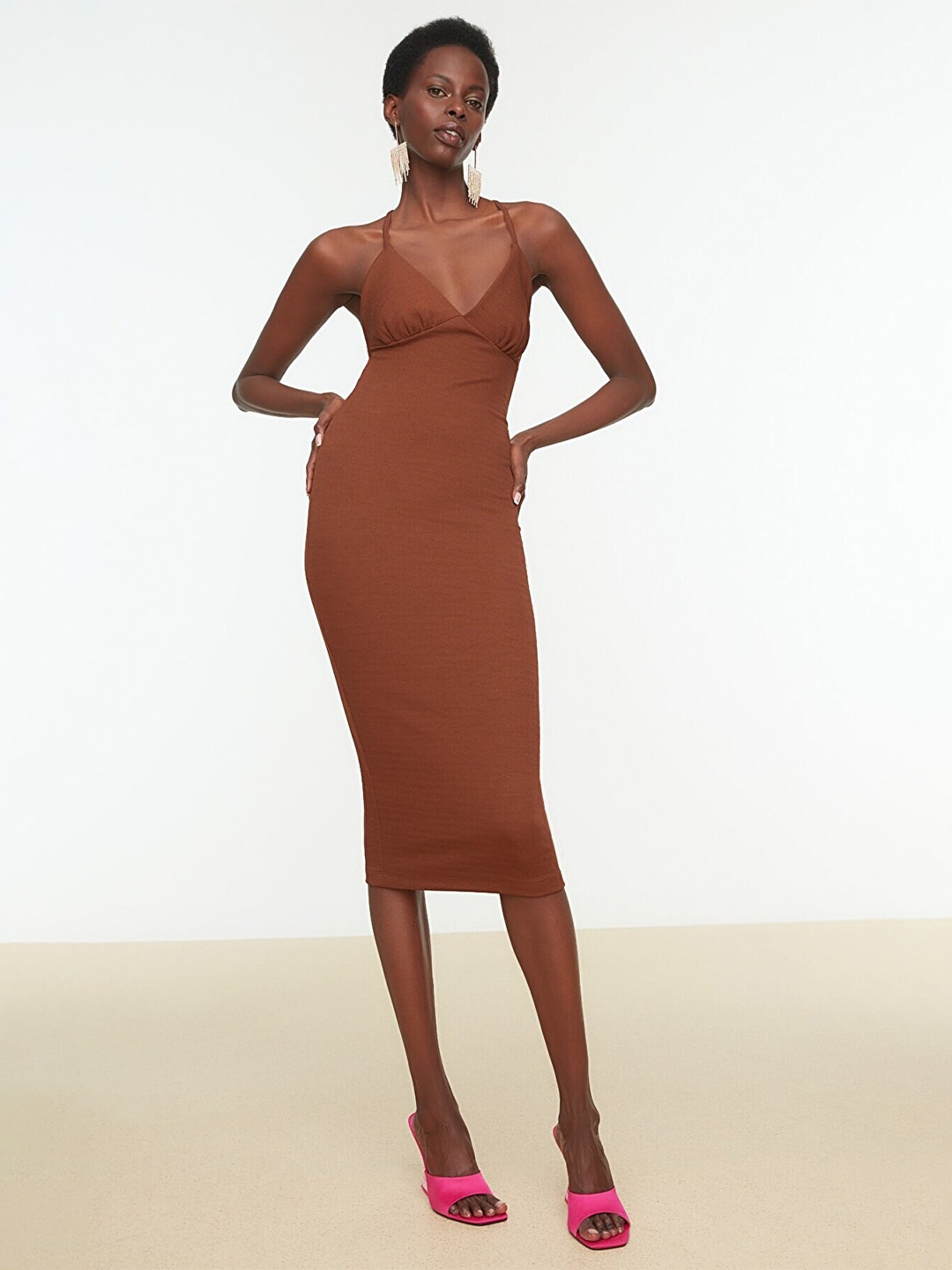 

Trendyol Brown Bodycon Dress