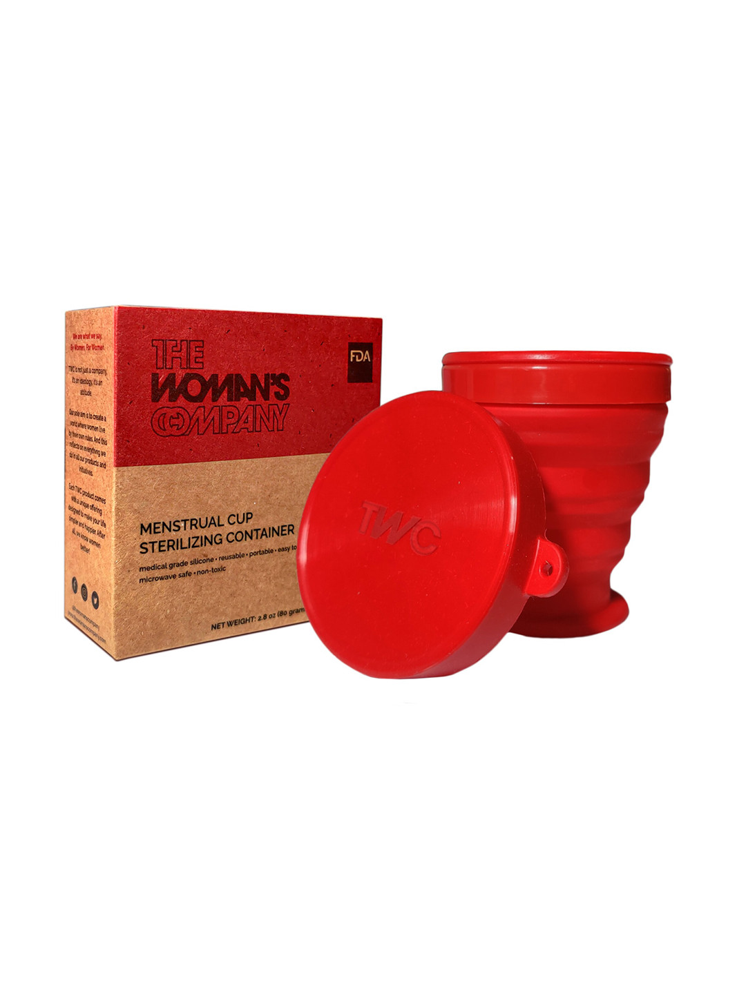 

THE WOMAN'S COMPANY Women Reusable with Sterilizer Menstrual Cup - Small, Red