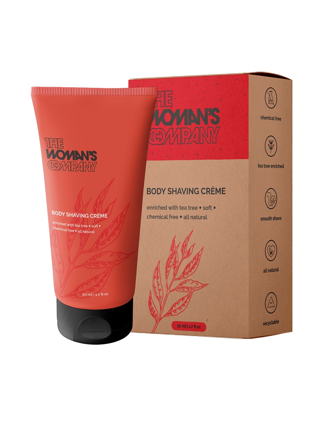 

THE WOMAN'S COMPANY Body Shaving Creme 50 ml & 1 Razor With Stainless Steel 10 Blades, White