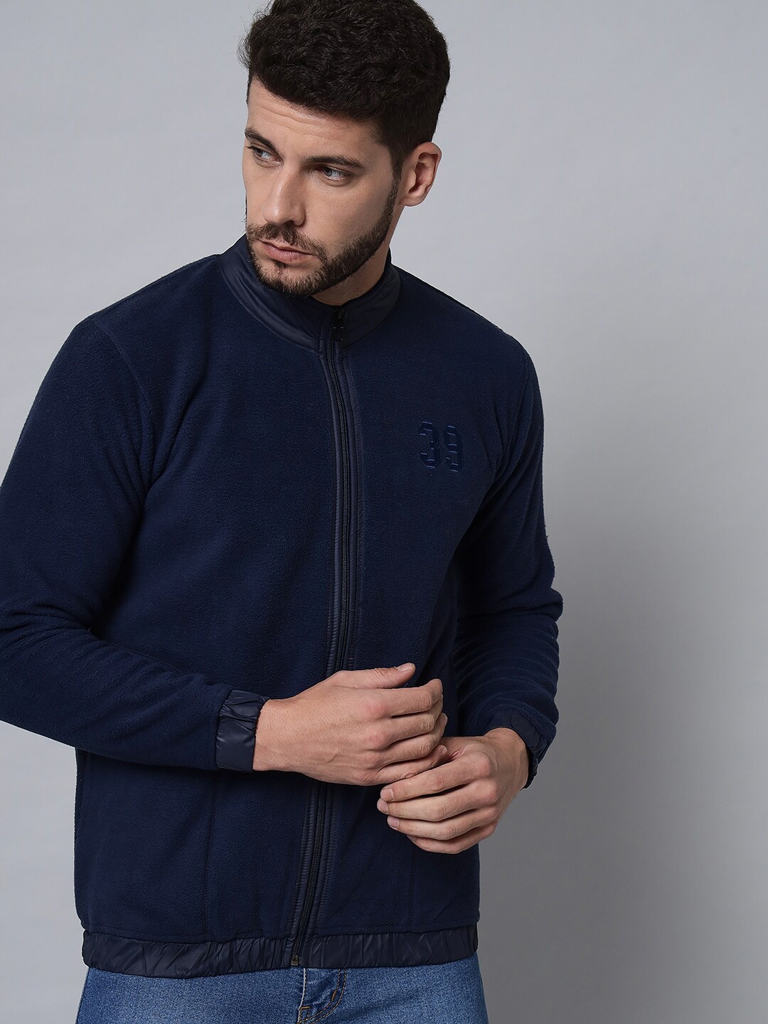 

39 THREADS Men Navy Blue Solid Sweatshirt