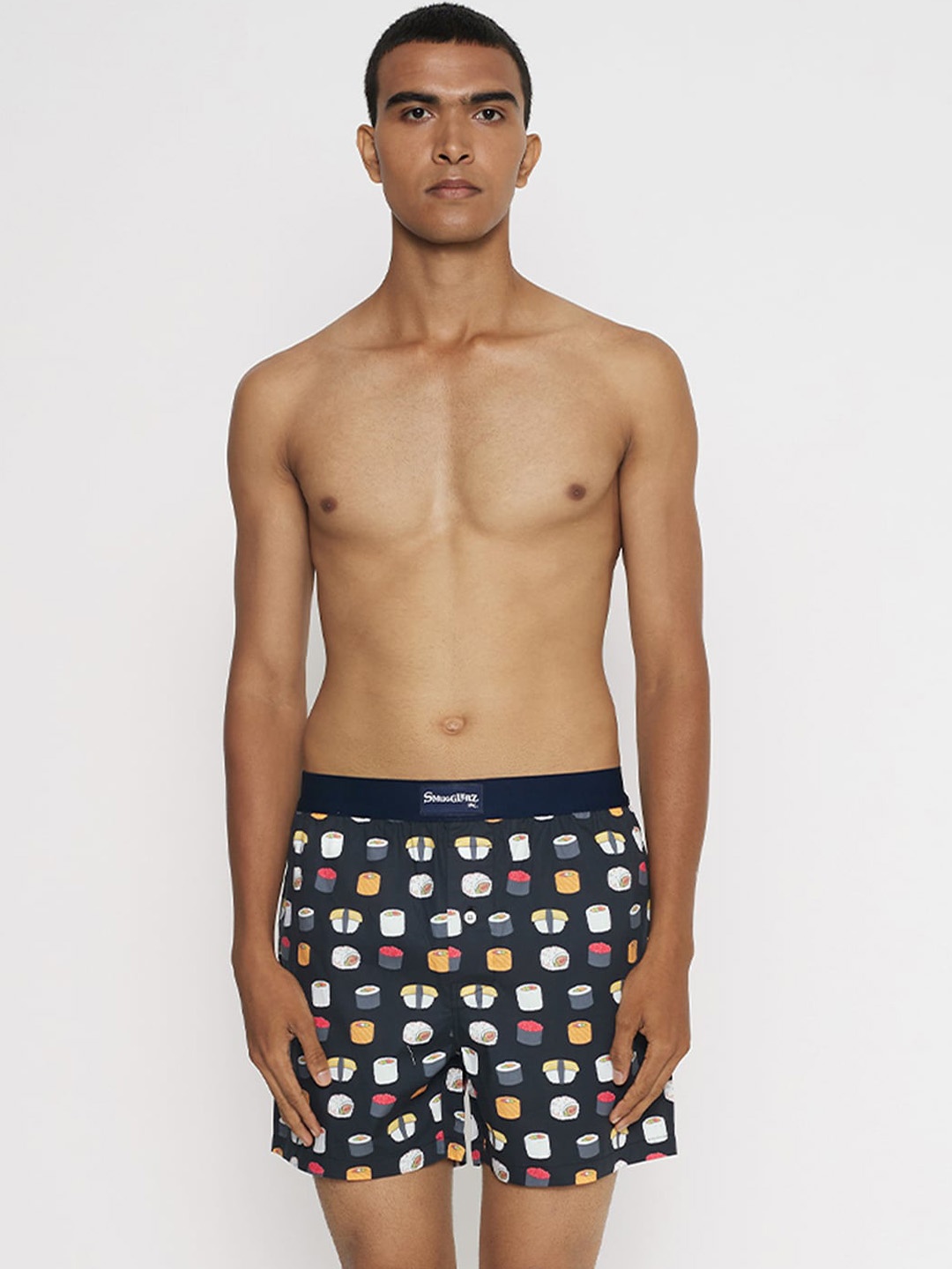 

SMUGGLERZ INC. Men Black Printed Pure Cotton Boxers