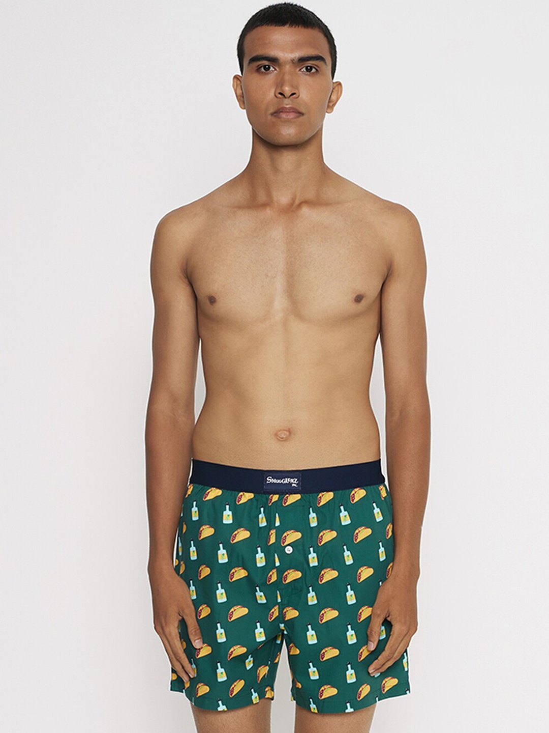 

SMUGGLERZ INC Men Green Printed Cotton Boxer