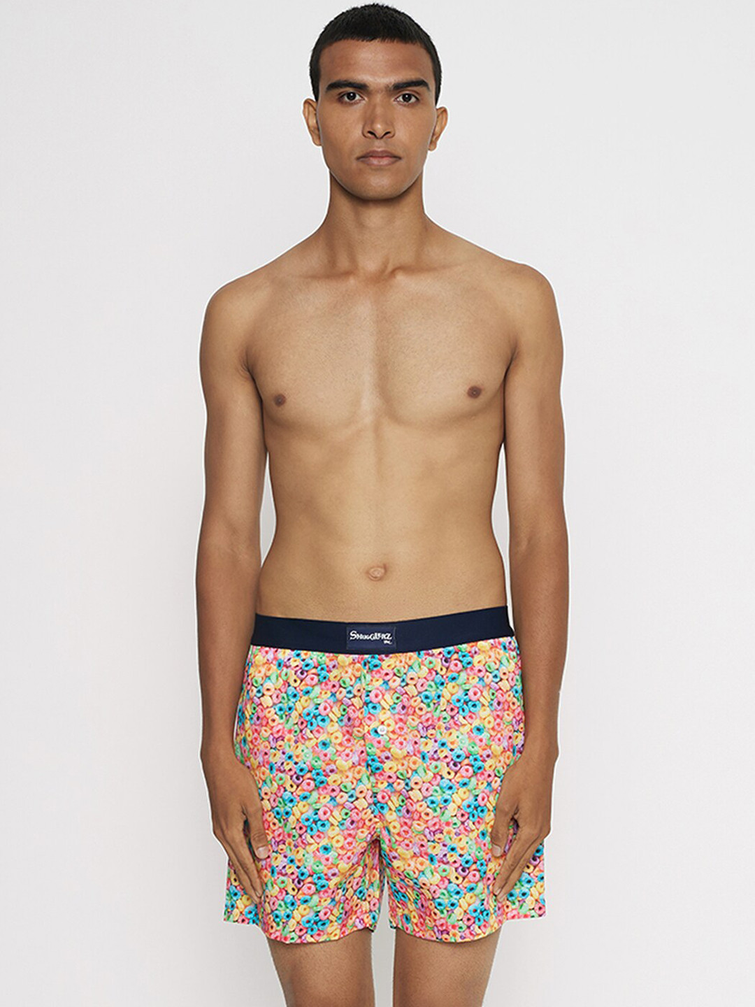 

SMUGGLERZ INC. Men Multicoloured Printed Comfort-Fit Pure Cotton Boxers, Multi