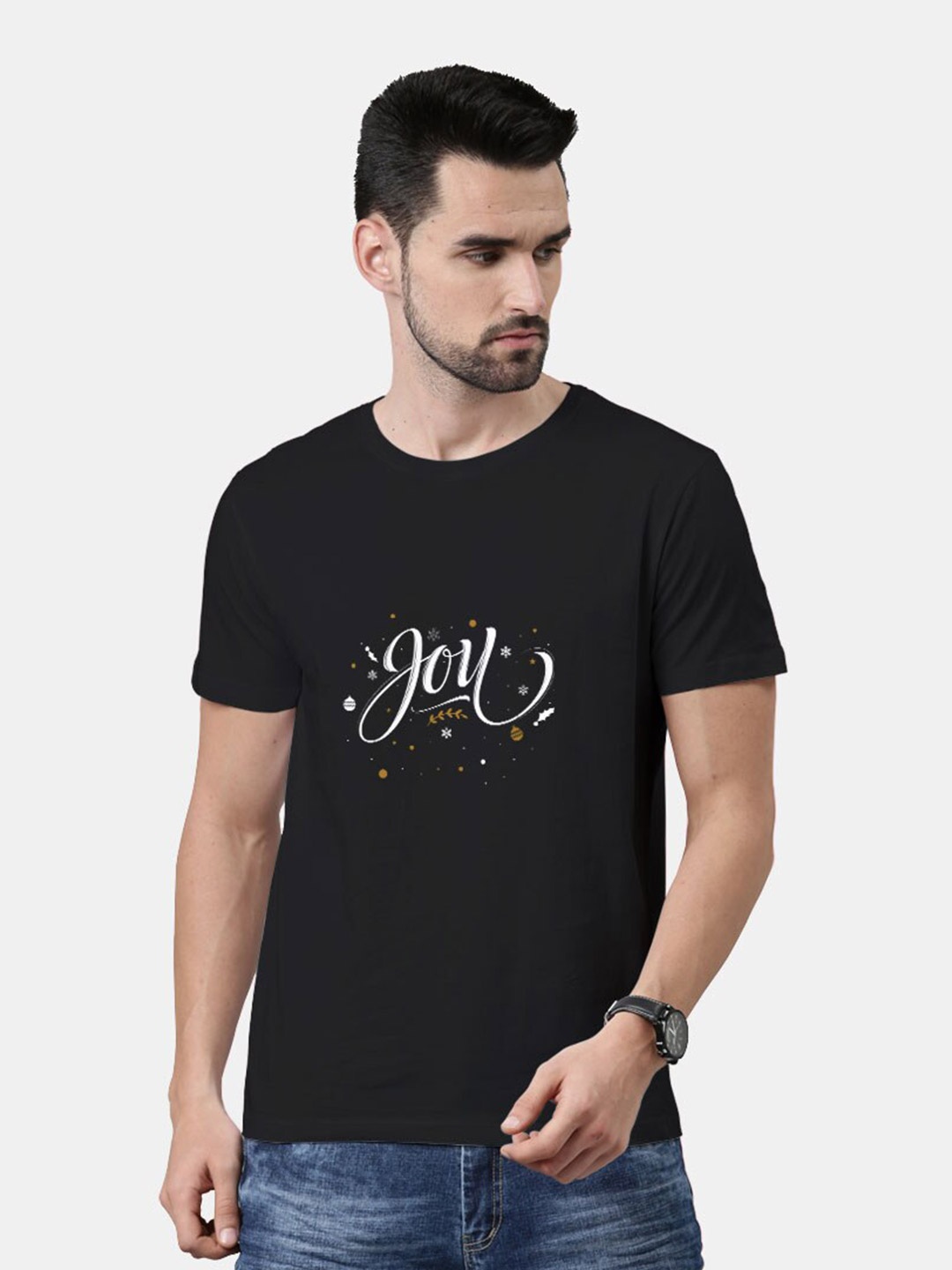 

macmerise Men Black Typography Printed Bio Finish T-shirt