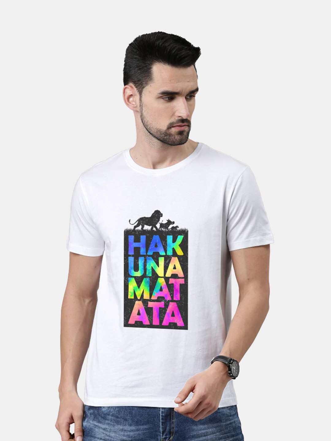 

macmerise Men White Typography Printed T-shirt