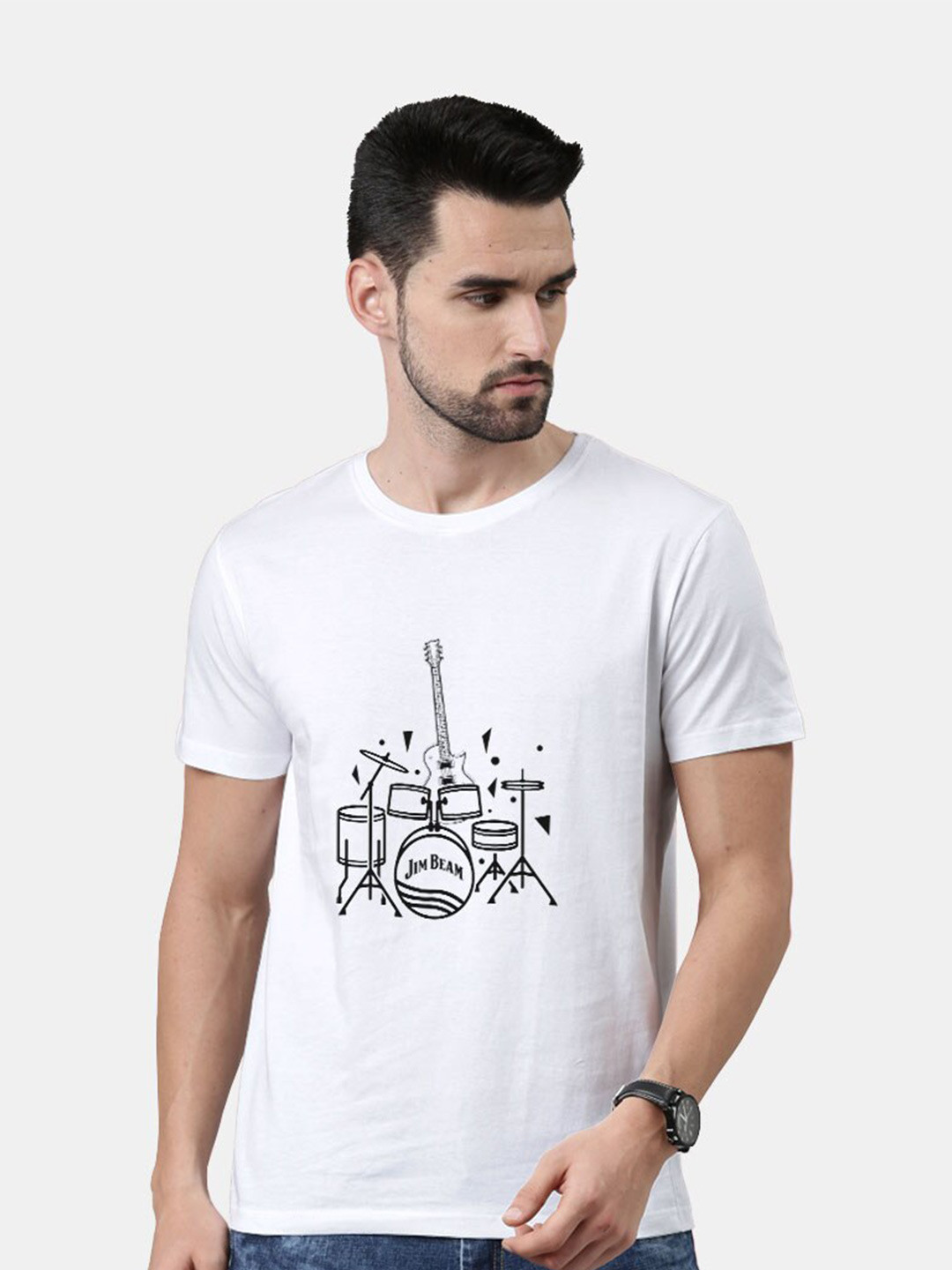 

macmerise Men White Printed Bio Finish T-shirt