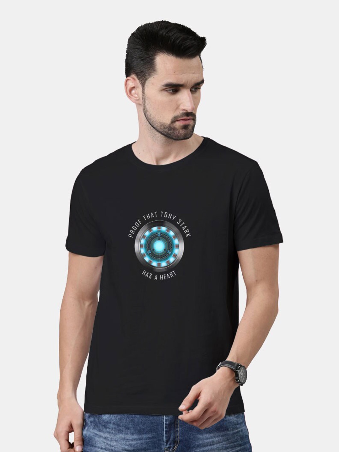 

macmerise Men Black Printed Bio Finish T-shirt