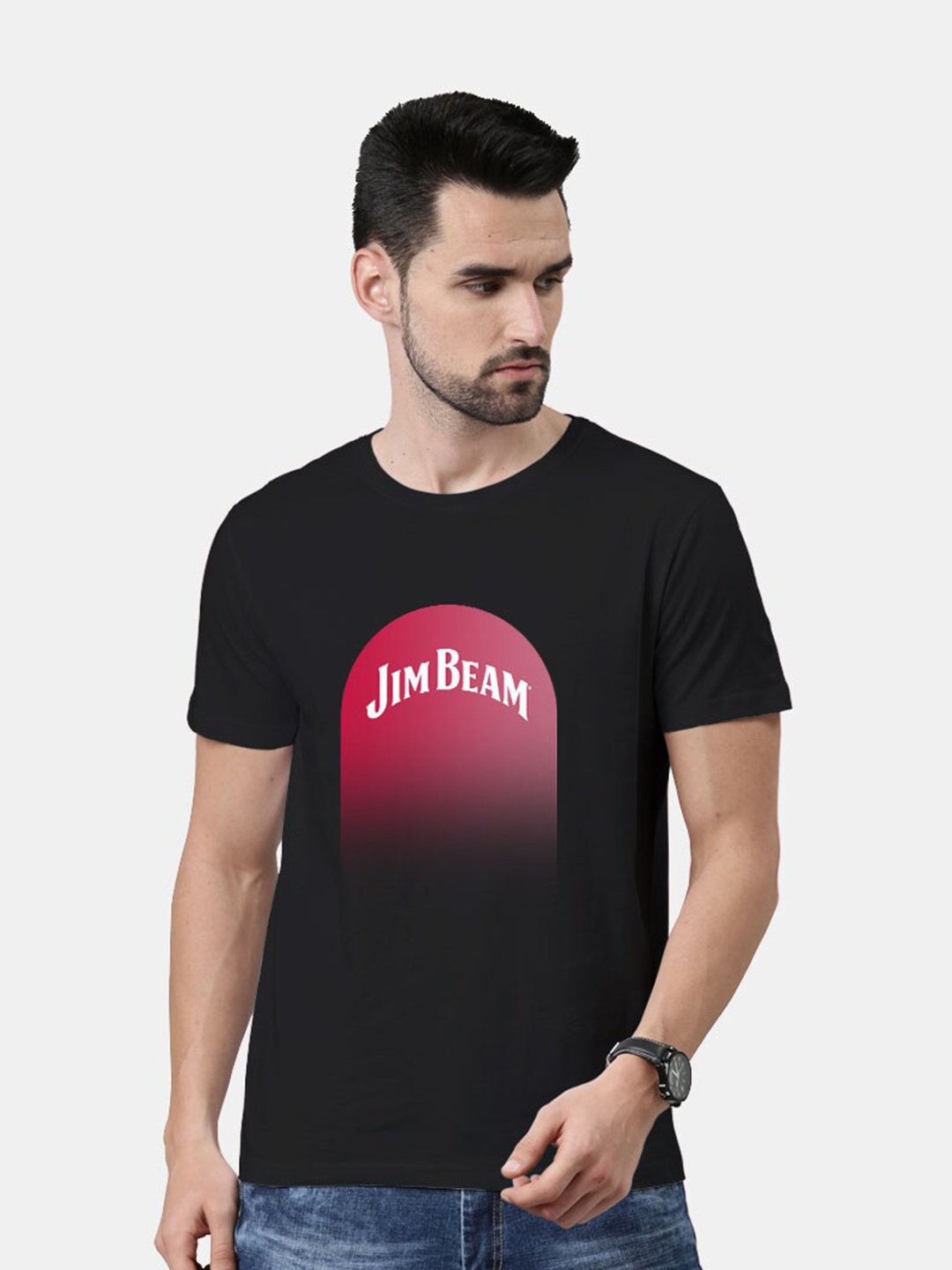 

macmerise Men Black Printed Bio Finish T-shirt