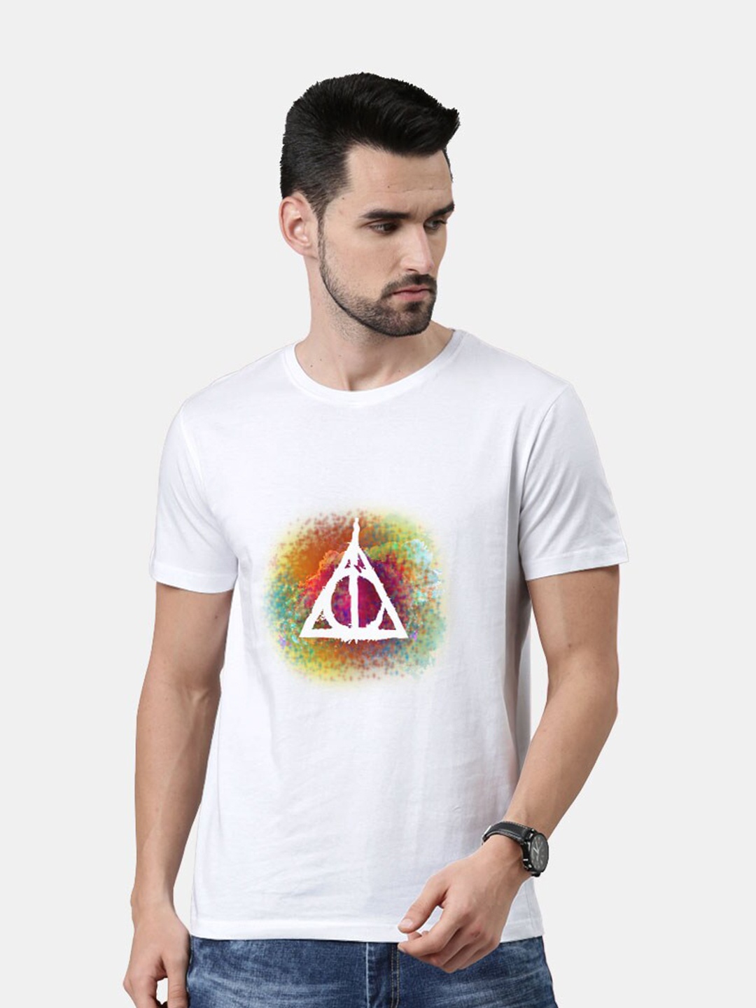 

Macmerise Men White Printed Bio Finish T-shirt
