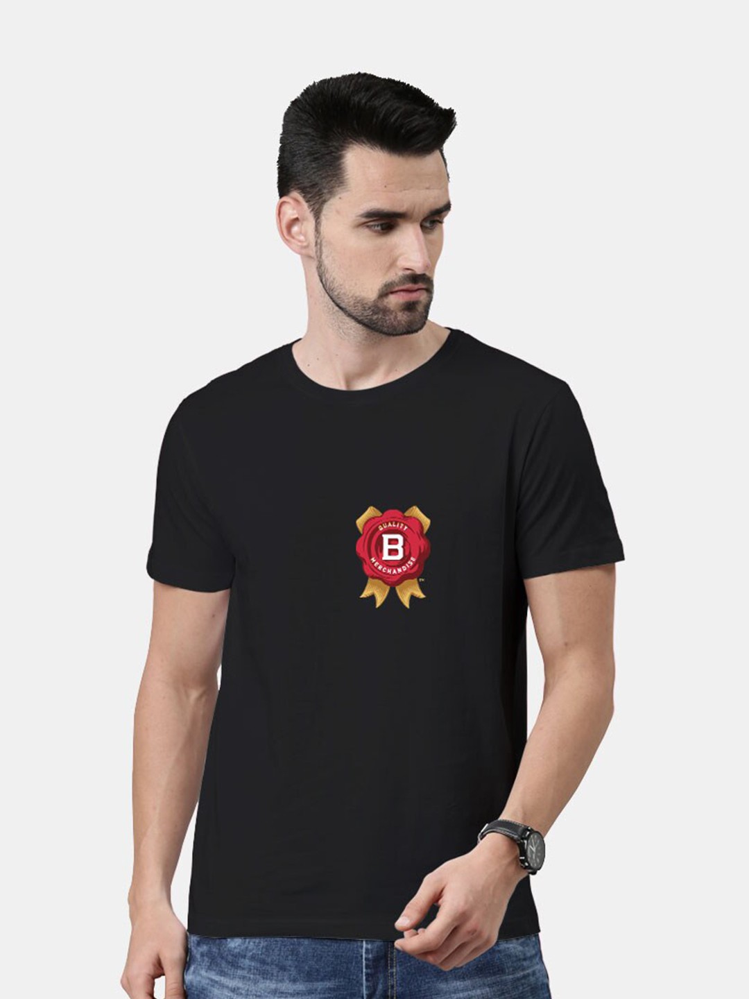 

macmerise Men Black Printed T-shirt