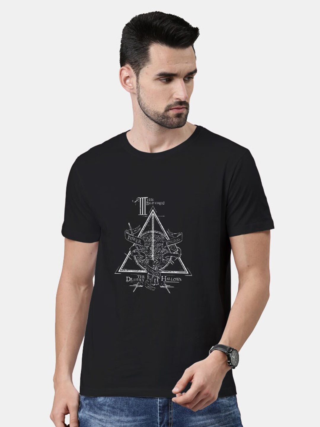 

macmerise Men Black Typography Printed Bio Finish T-shirt