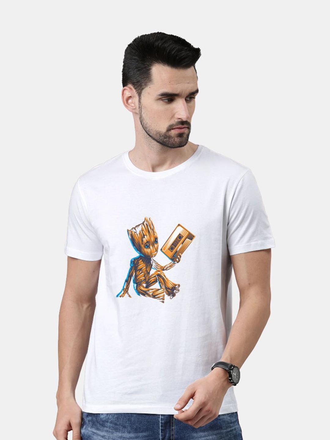 

macmerise Men White Printed Bio Finish T-shirt
