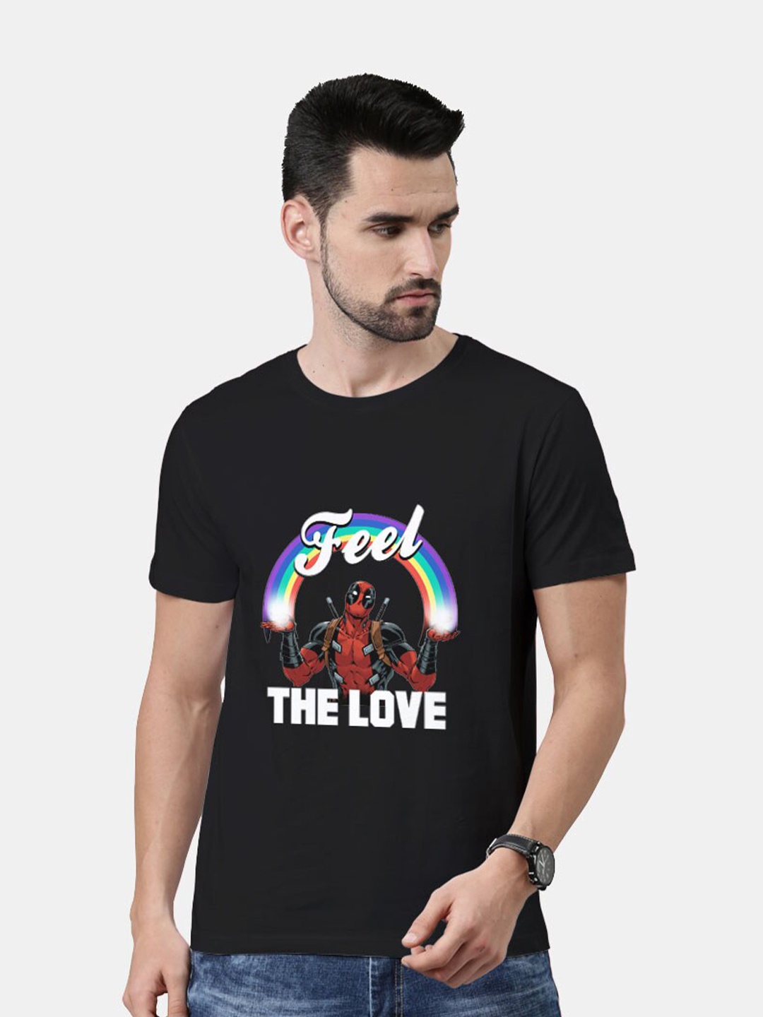 

Macmerise Men Black Printed T-shirt