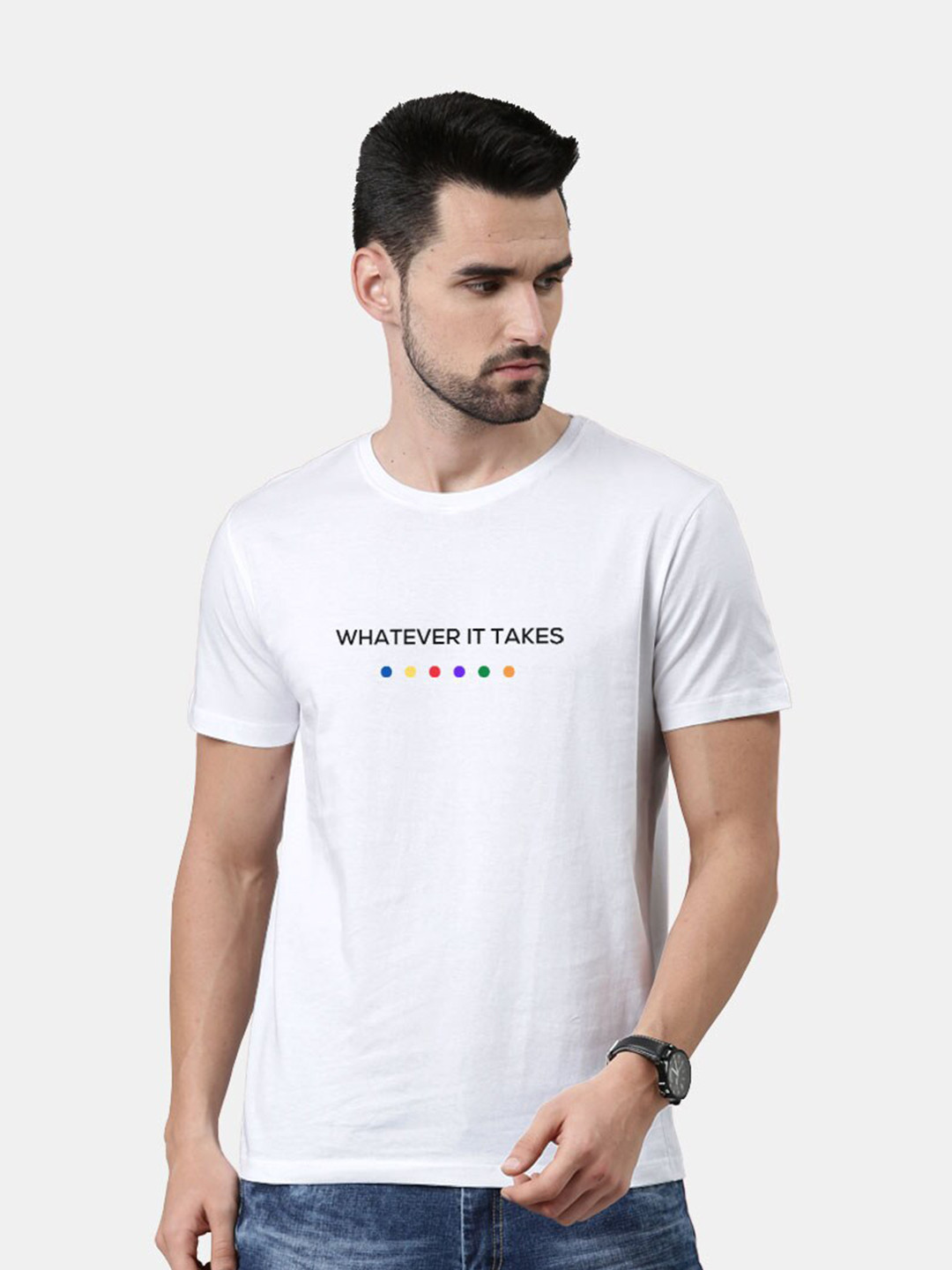 

macmerise Men White Typography Bio Finish T-shirt