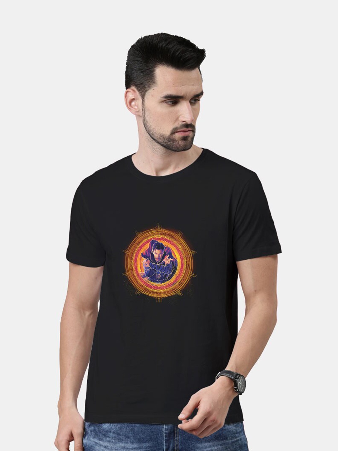 

macmerise Men Black Bio Finish T-shirt
