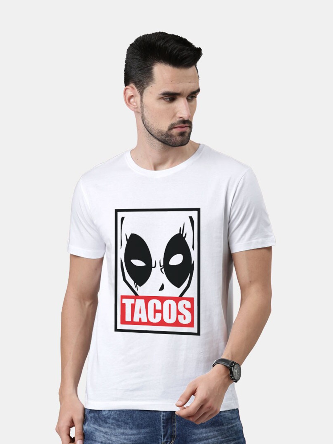 

macmerise Men White Printed Bio Finish T-shirt