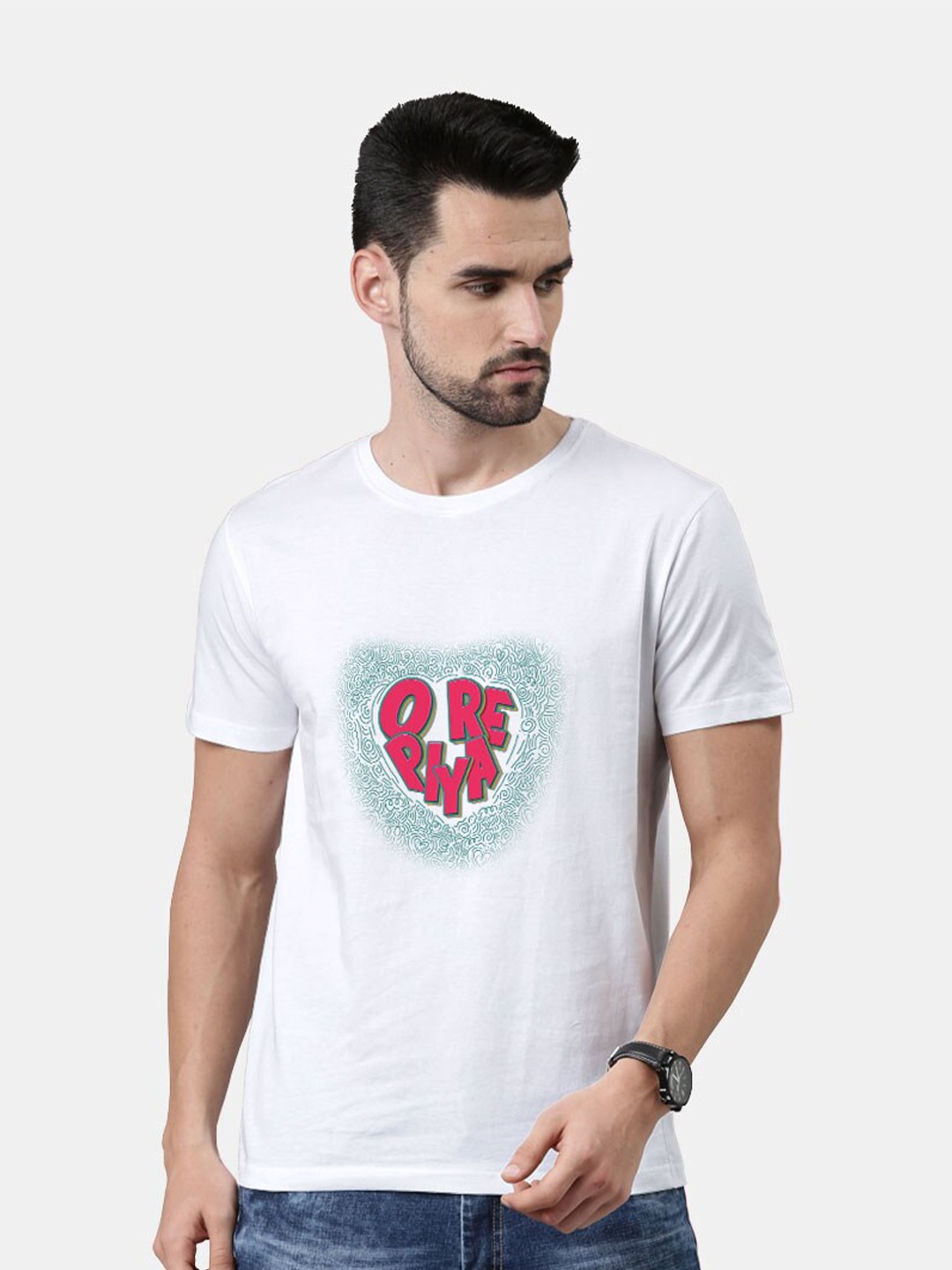 

macmerise Men White Printed Bio Finish T-shirt