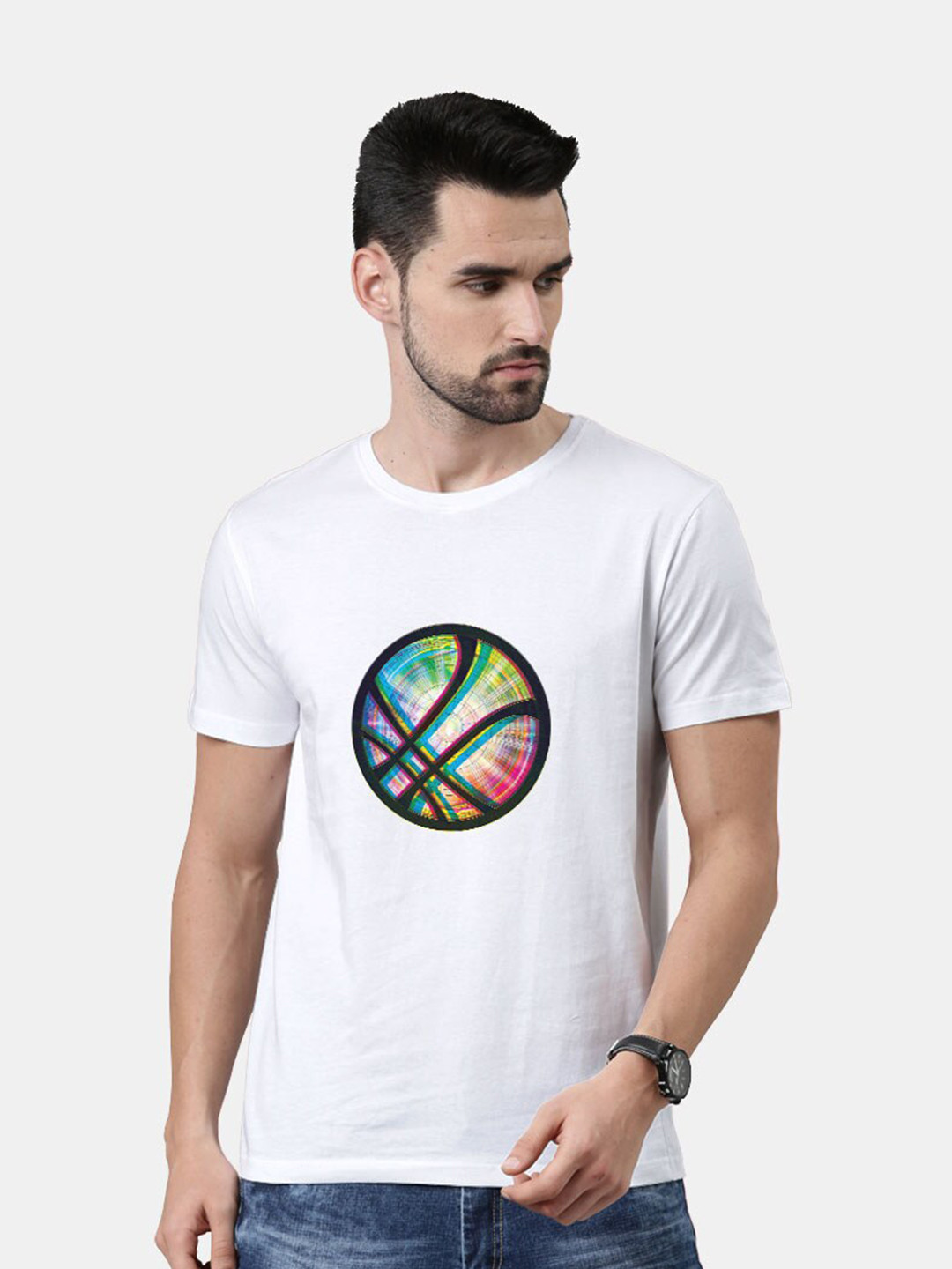 

macmerise Men White Printed Bio Finish T-shirt
