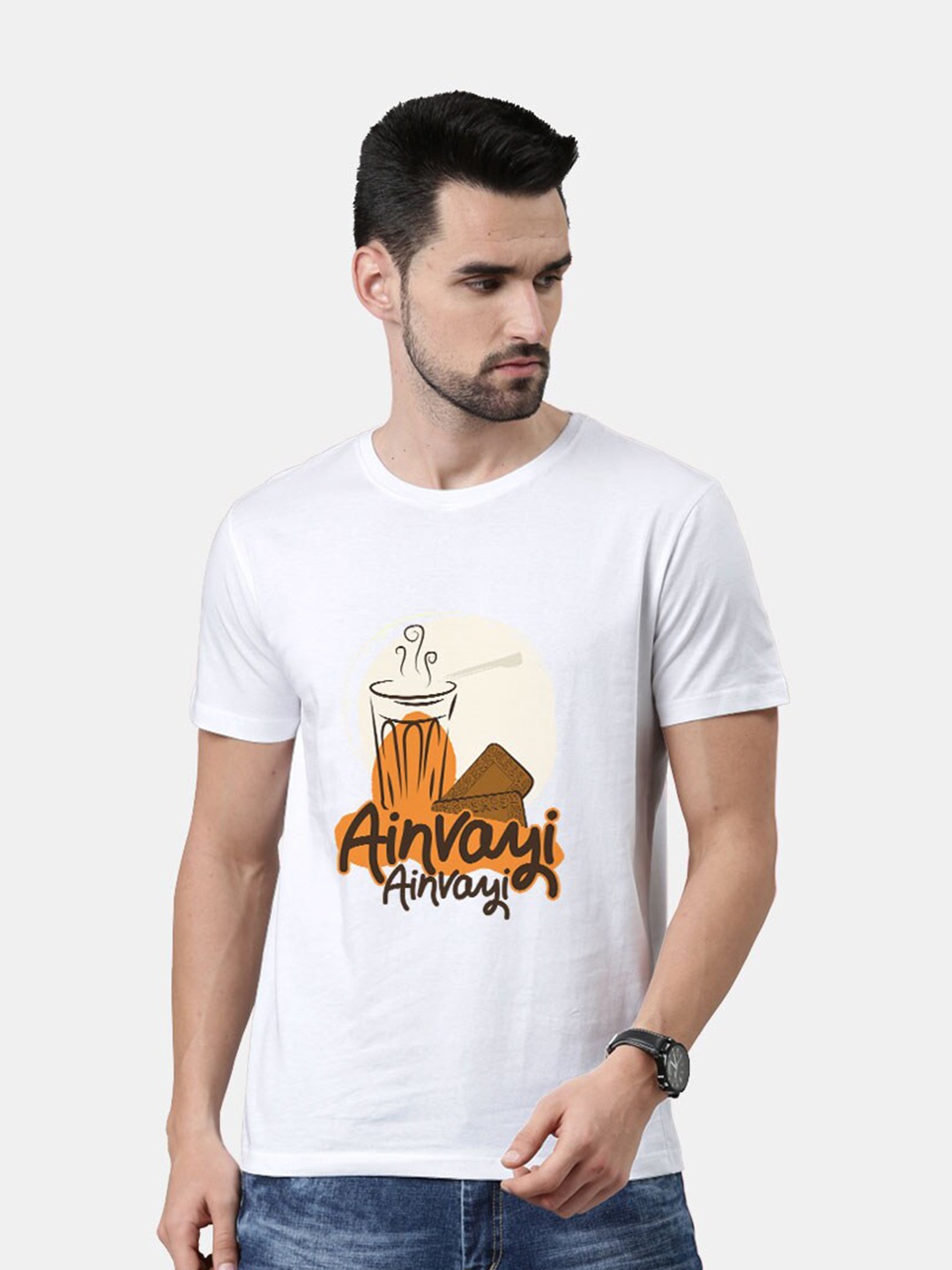

macmerise Men White Printed Bio Finish T-shirt
