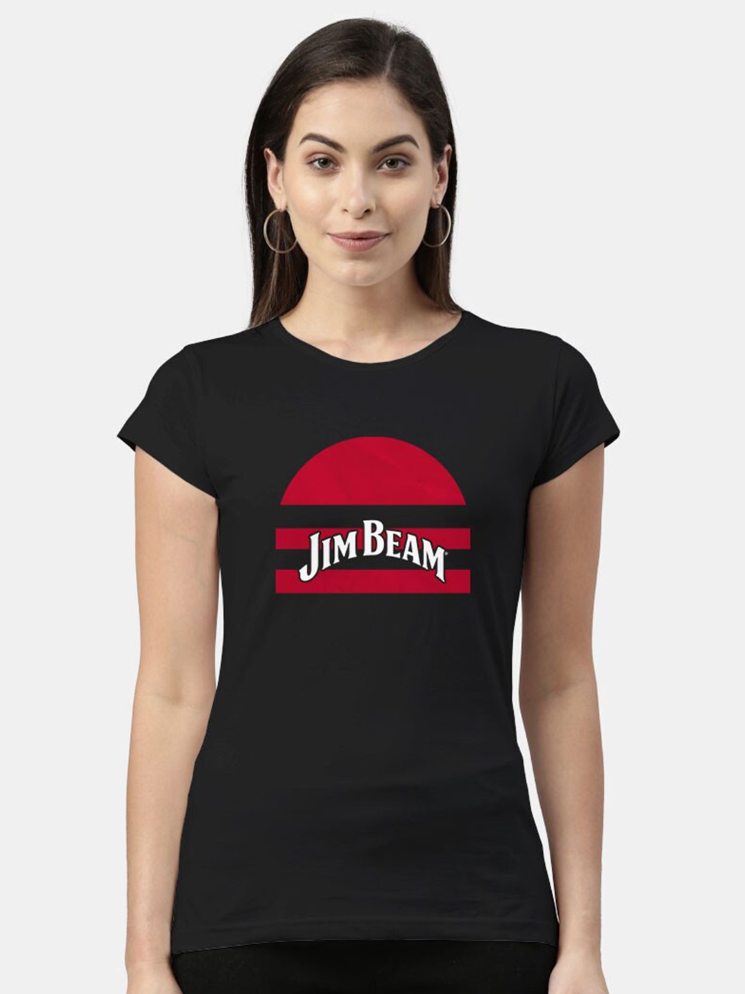 

macmerise Women Black Typography Printed Bio Finish T-shirt