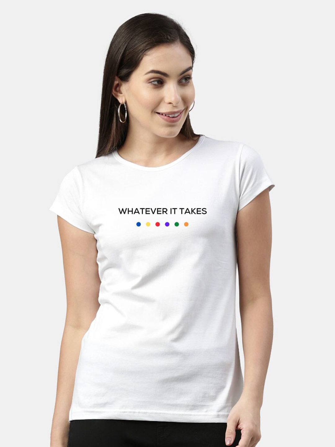 

Macmerise Women White Typography Printed Bio Finish T-shirt