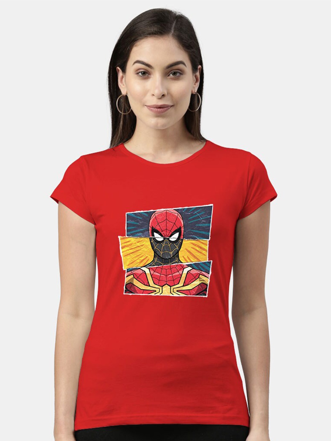 

macmerise Women Red Printed Bio Finish T-shirt