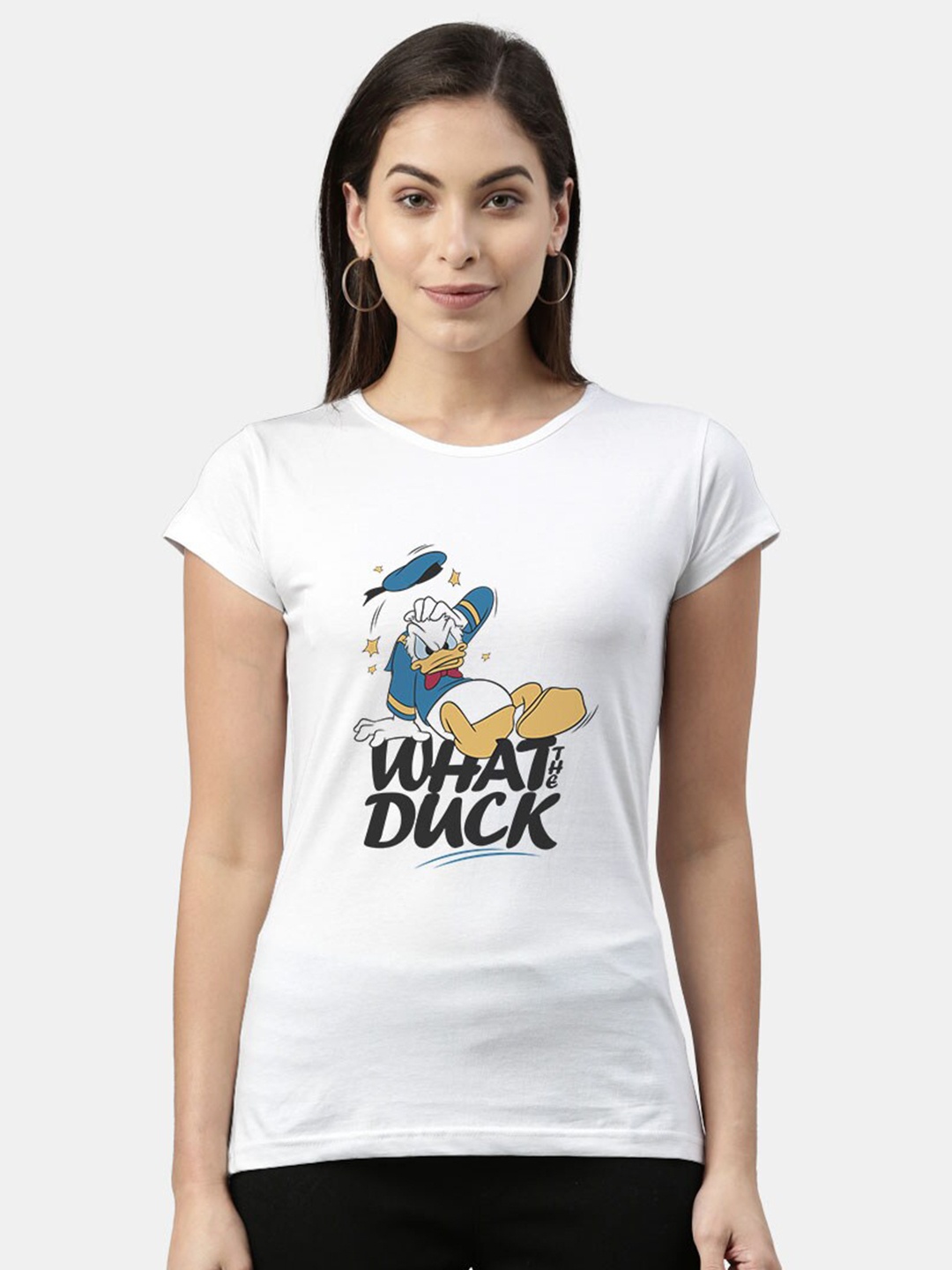 

macmerise Women White Printed Bio Finish T-shirt
