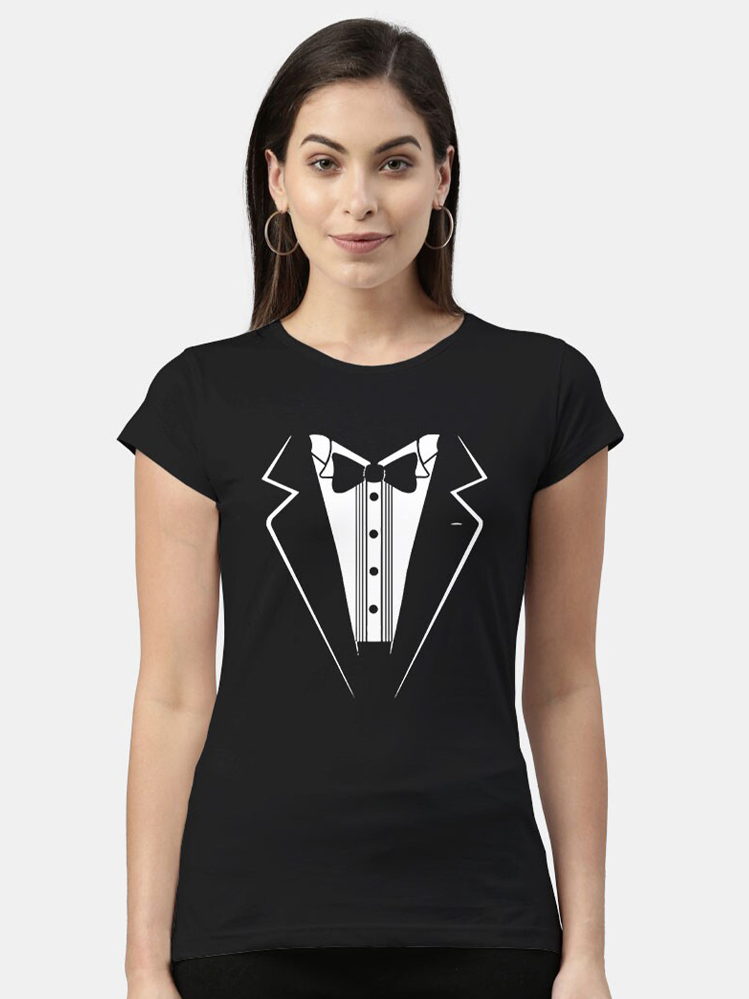

macmerise Women Black Printed T-shirt
