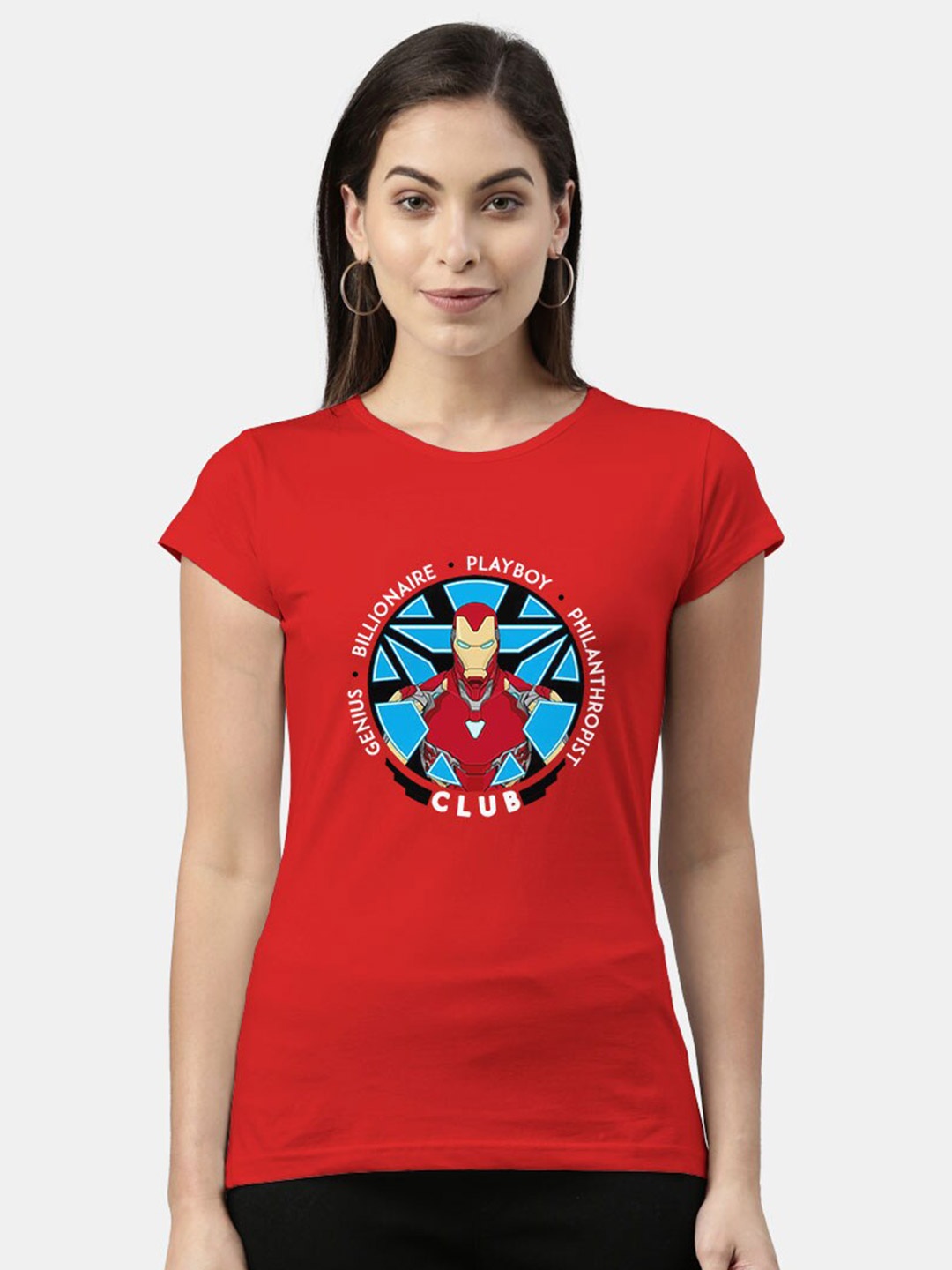 

macmerise Women Red Printed Bio Finish T-shirt