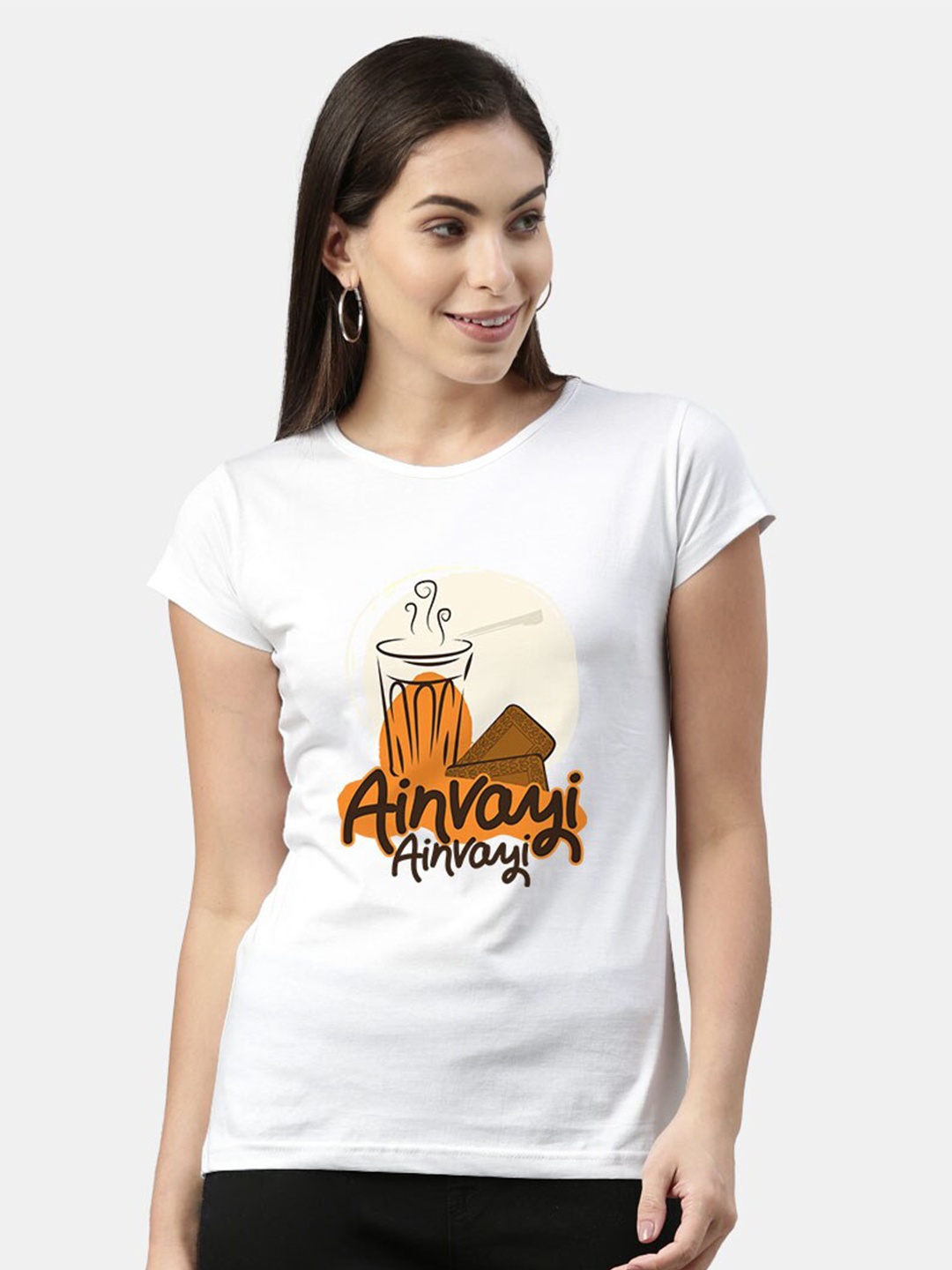 

macmerise Women White Printed T-shirt